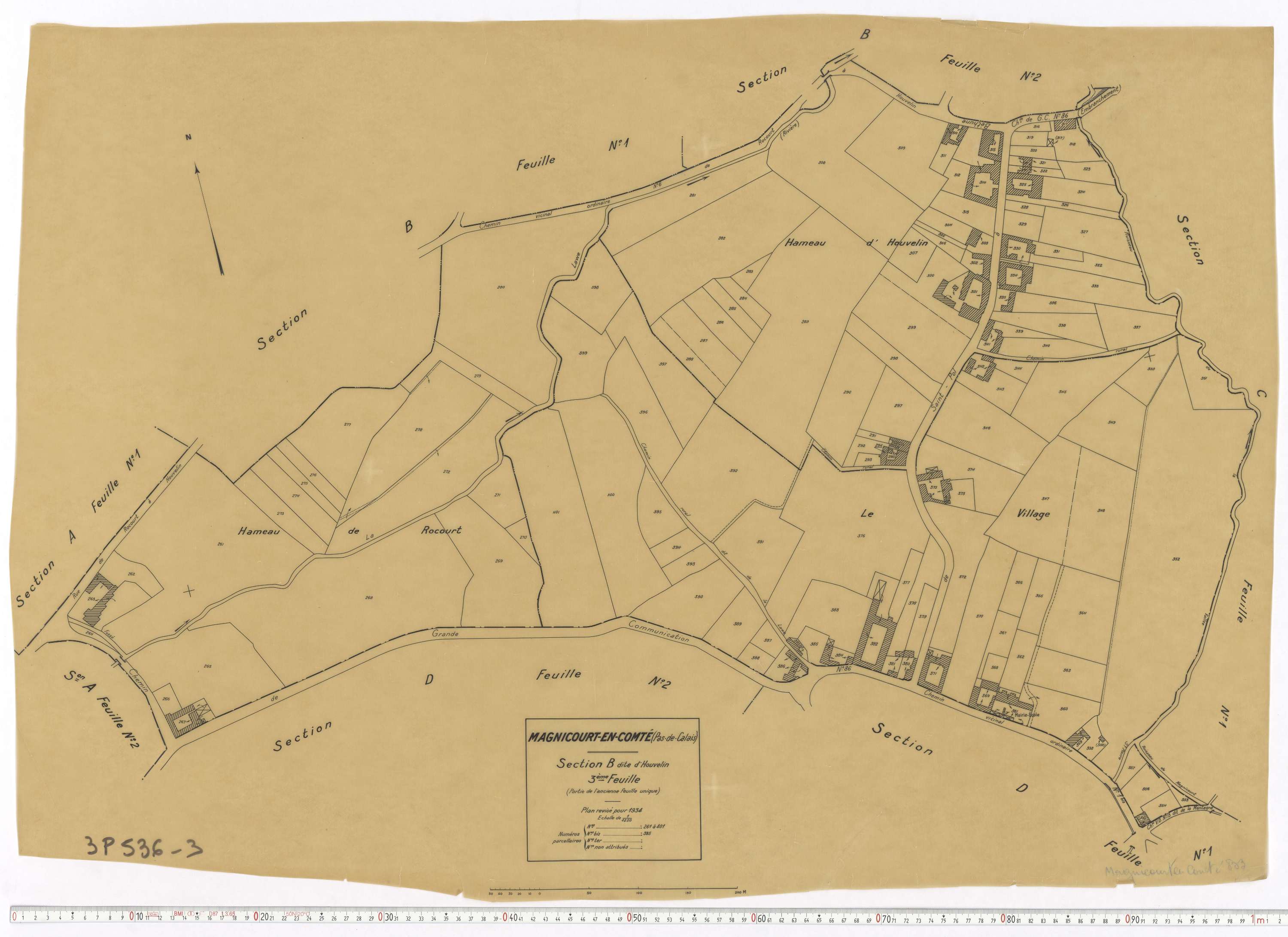 Magnicourt-en-Comte - Section B, feuille 3.
