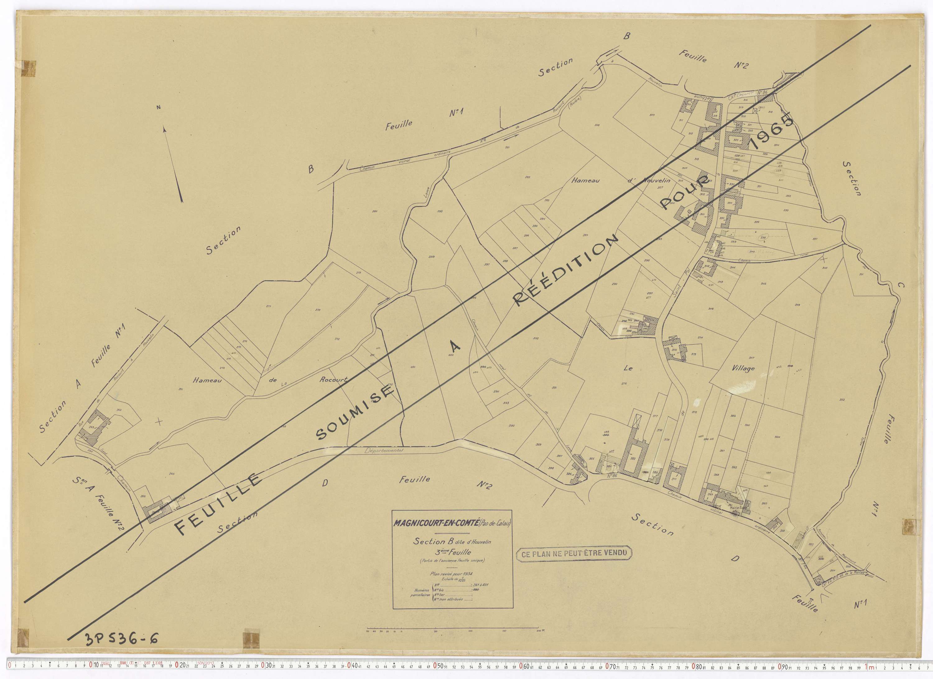 Magnicourt-en-Comte - Section B, feuille 3.