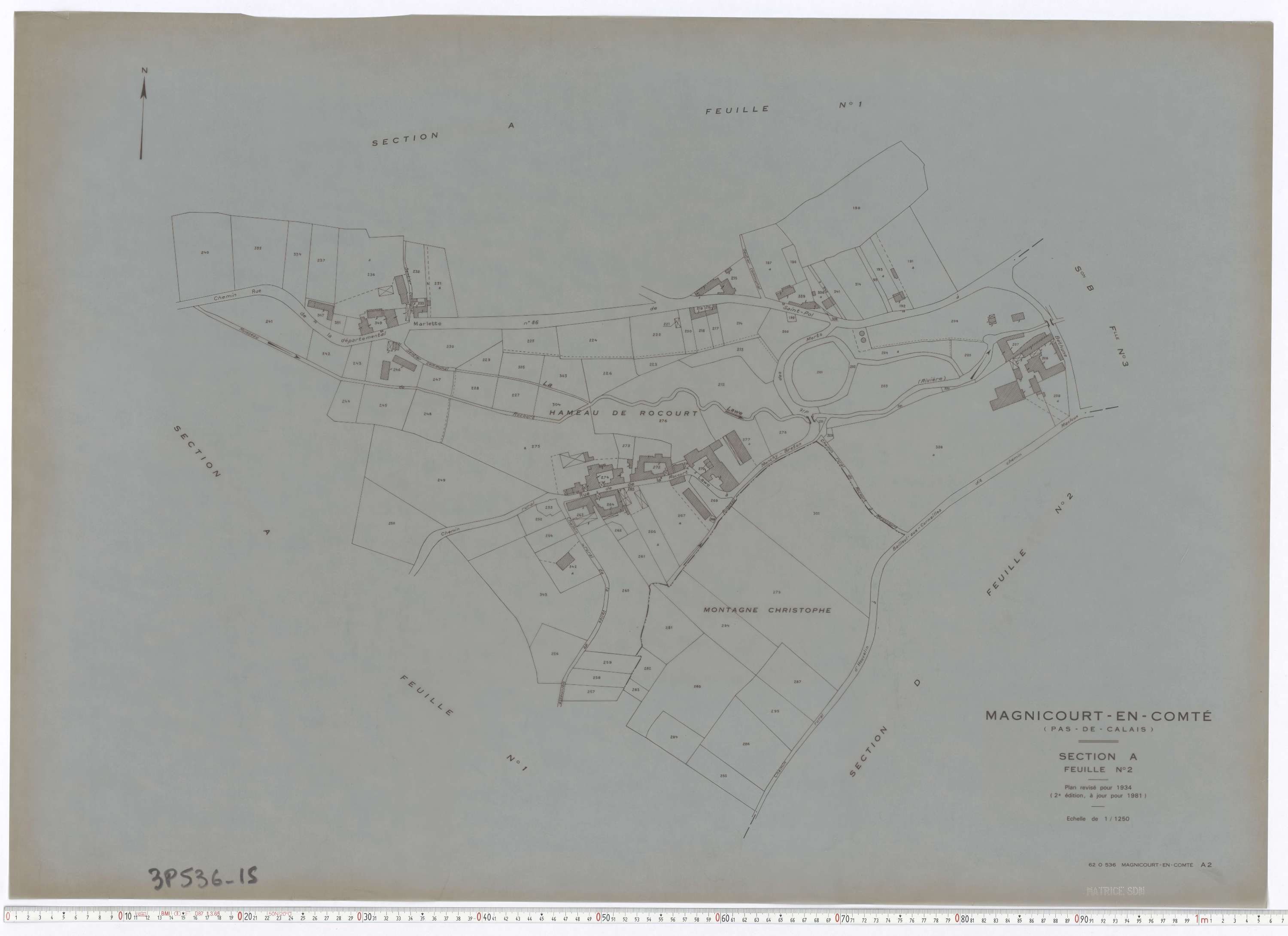 Magnicourt-en-Comte - Section A, feuille 2.