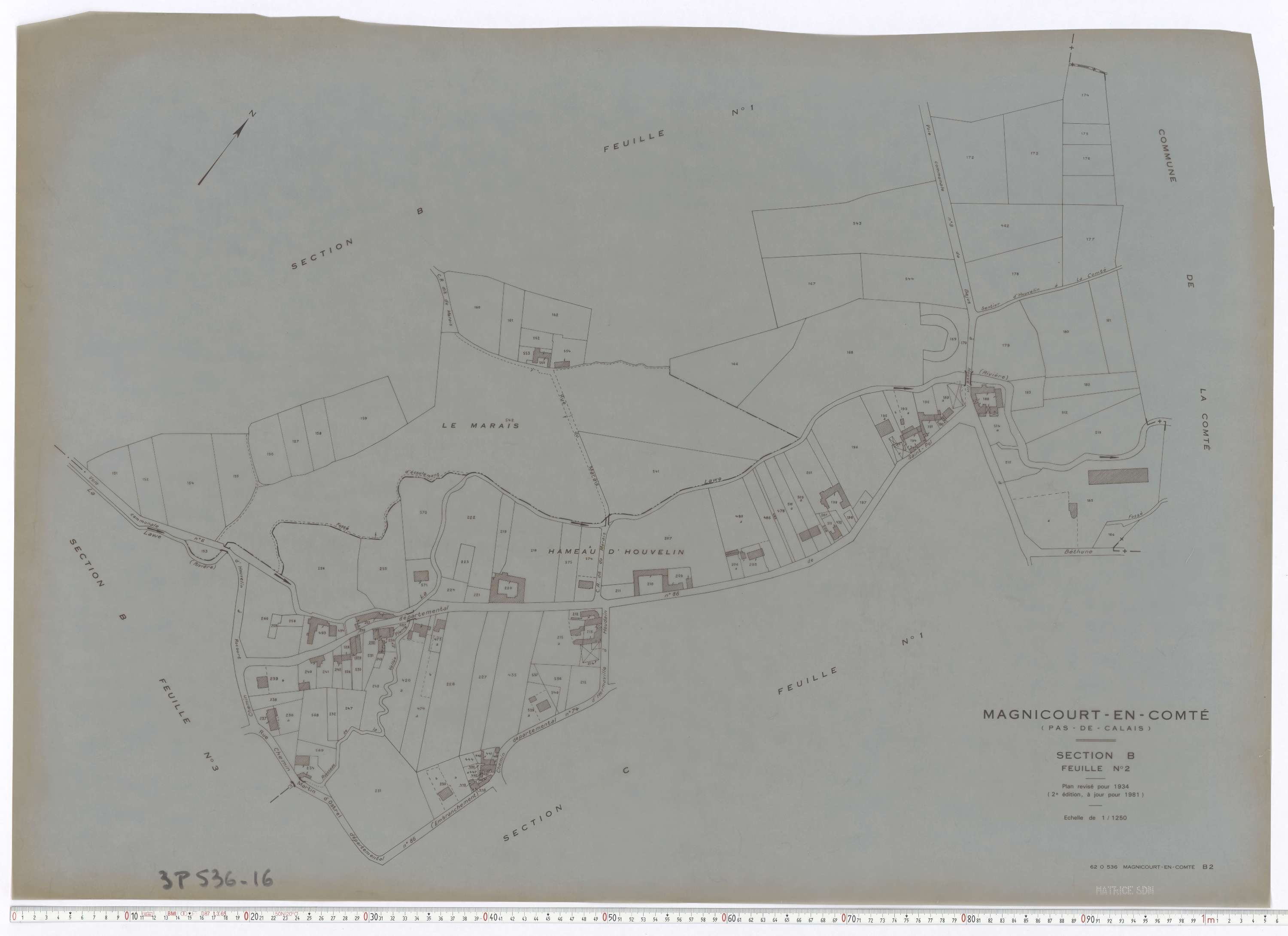 Magnicourt-en-Comte - Section B, feuille 2.