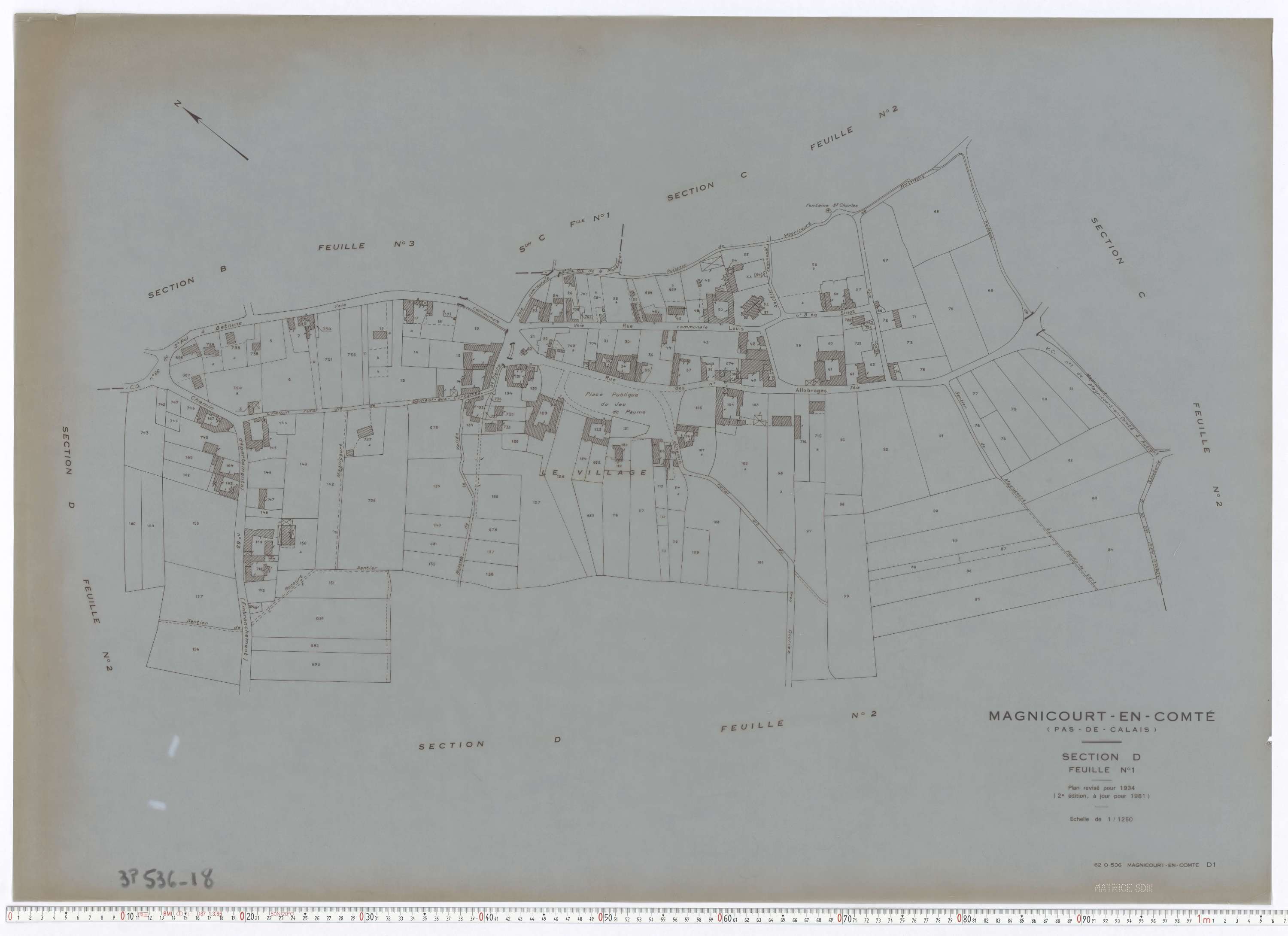 Magnicourt-en-Comte - Section D, feuille 1.
