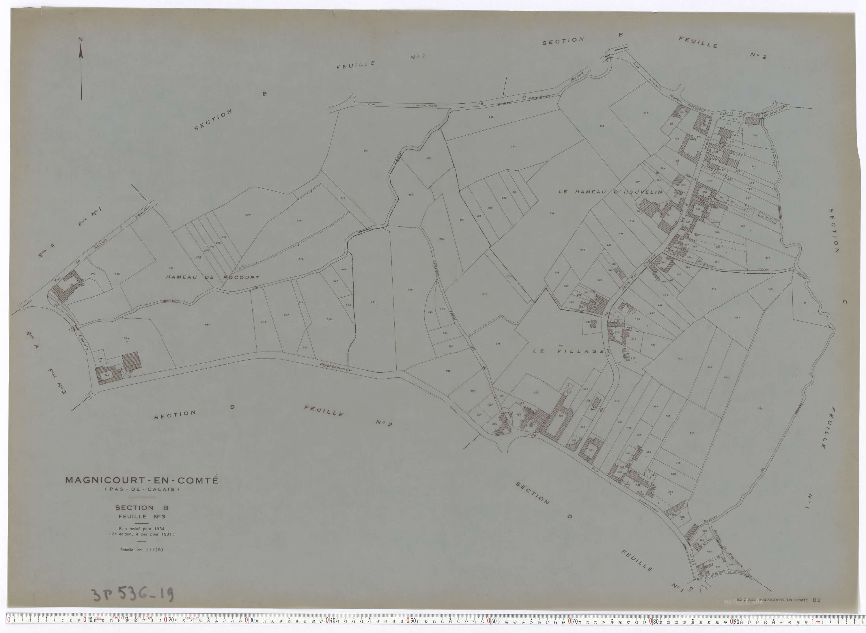 Magnicourt-en-Comte - Section B, feuille 3.
