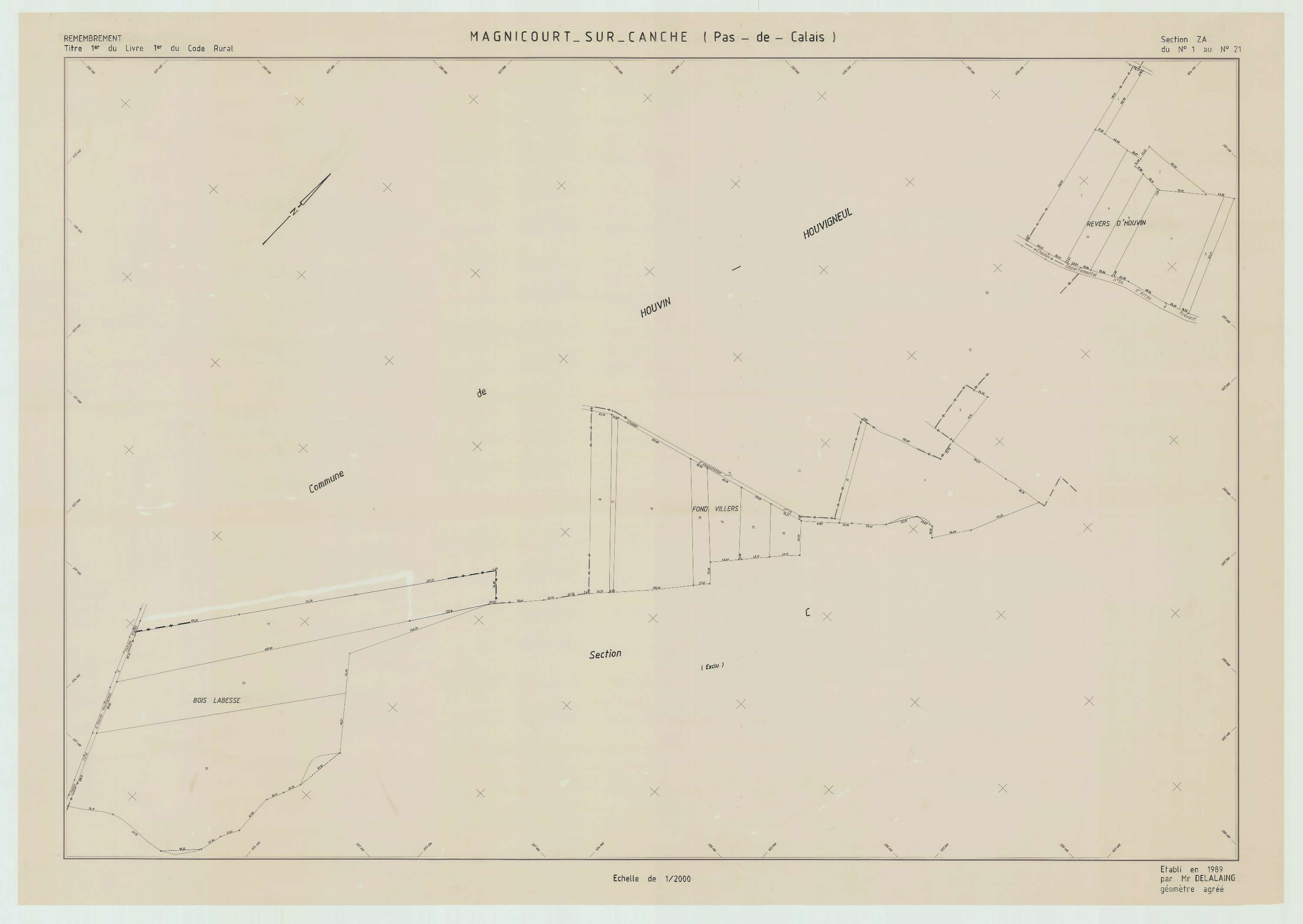 Magnicourt-sur-Canche - Plan de remembrement : section ZA.