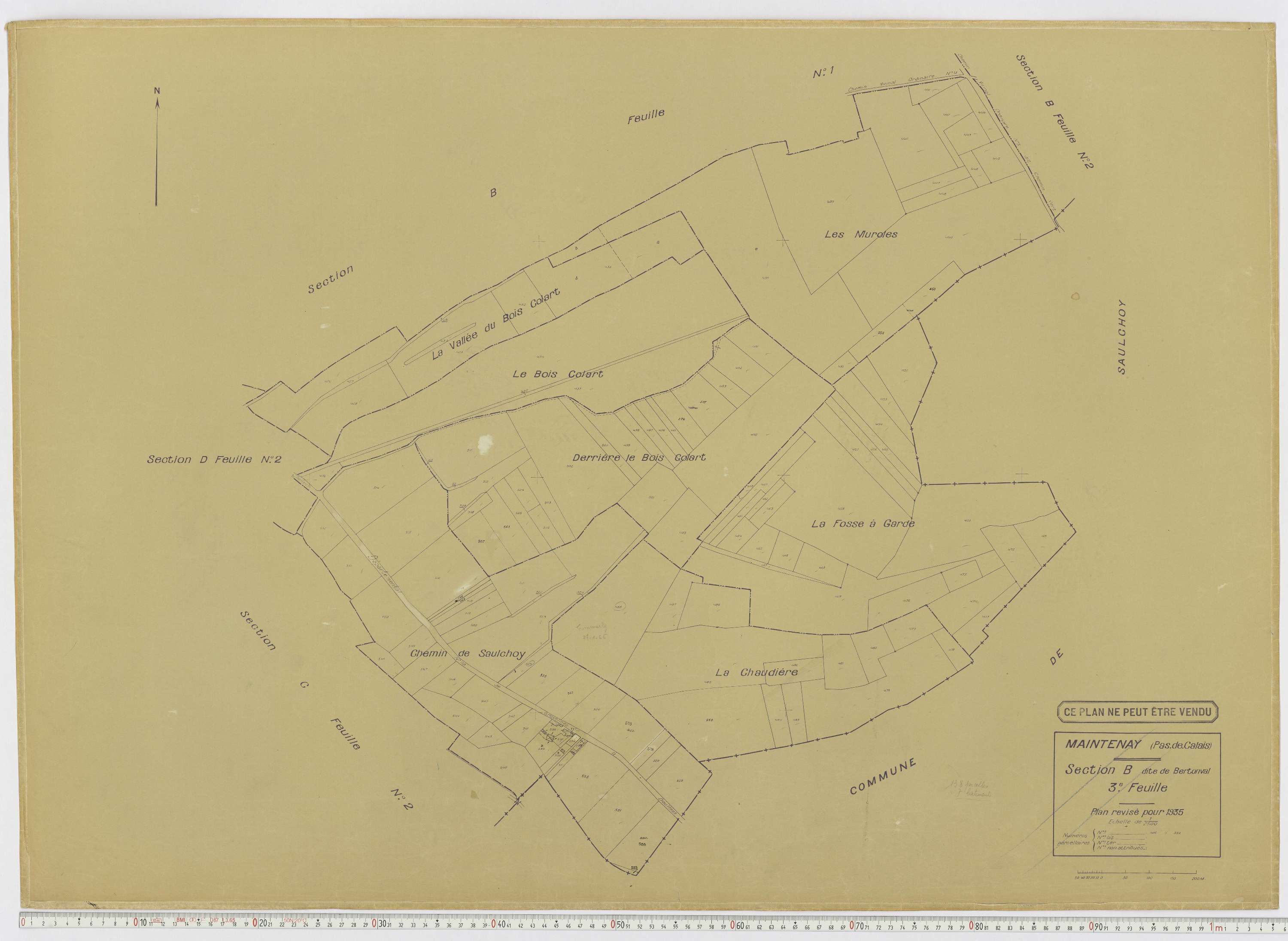 Maintenay - Section B, feuille 3.