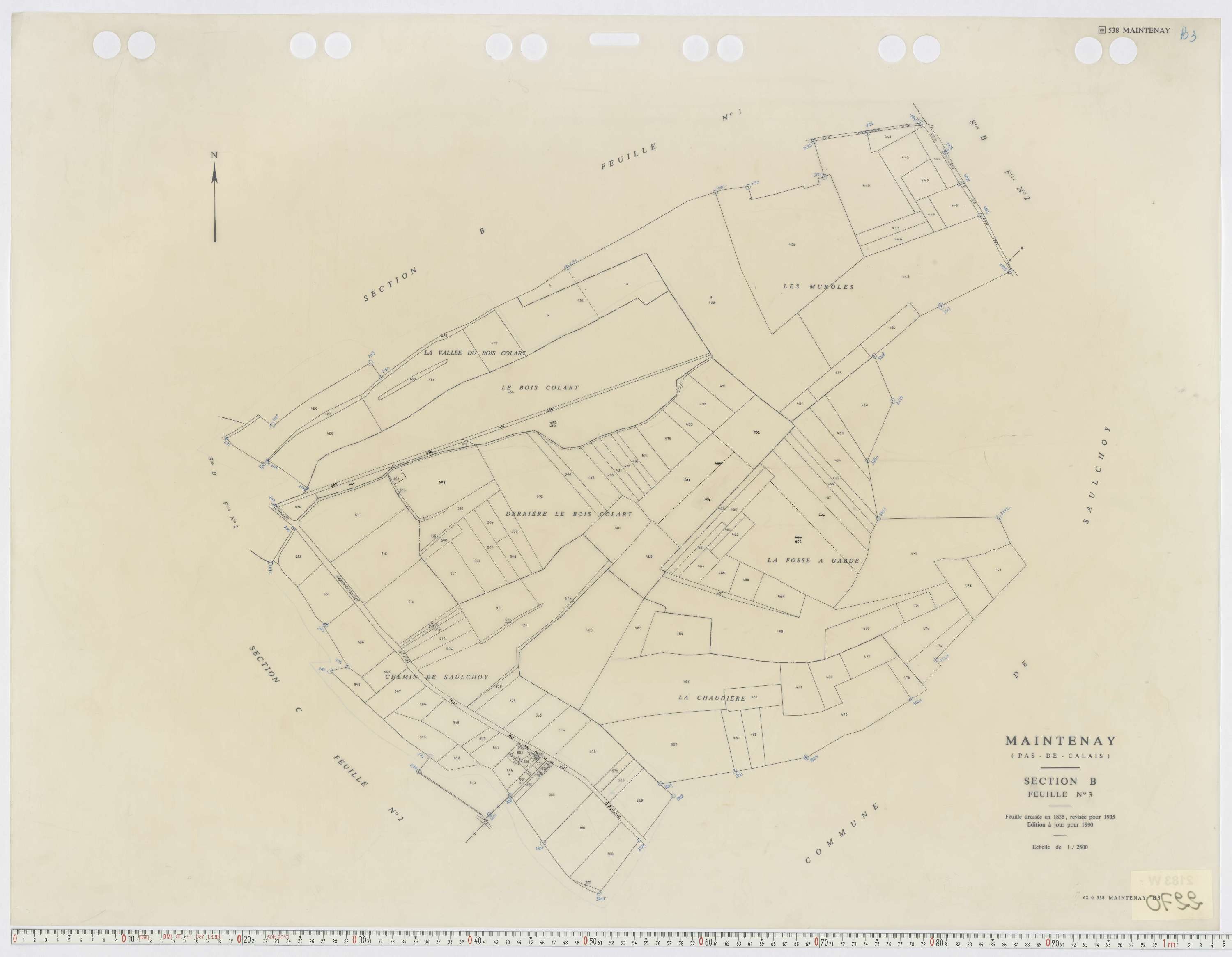 Maintenay - Section B, feuille 3.