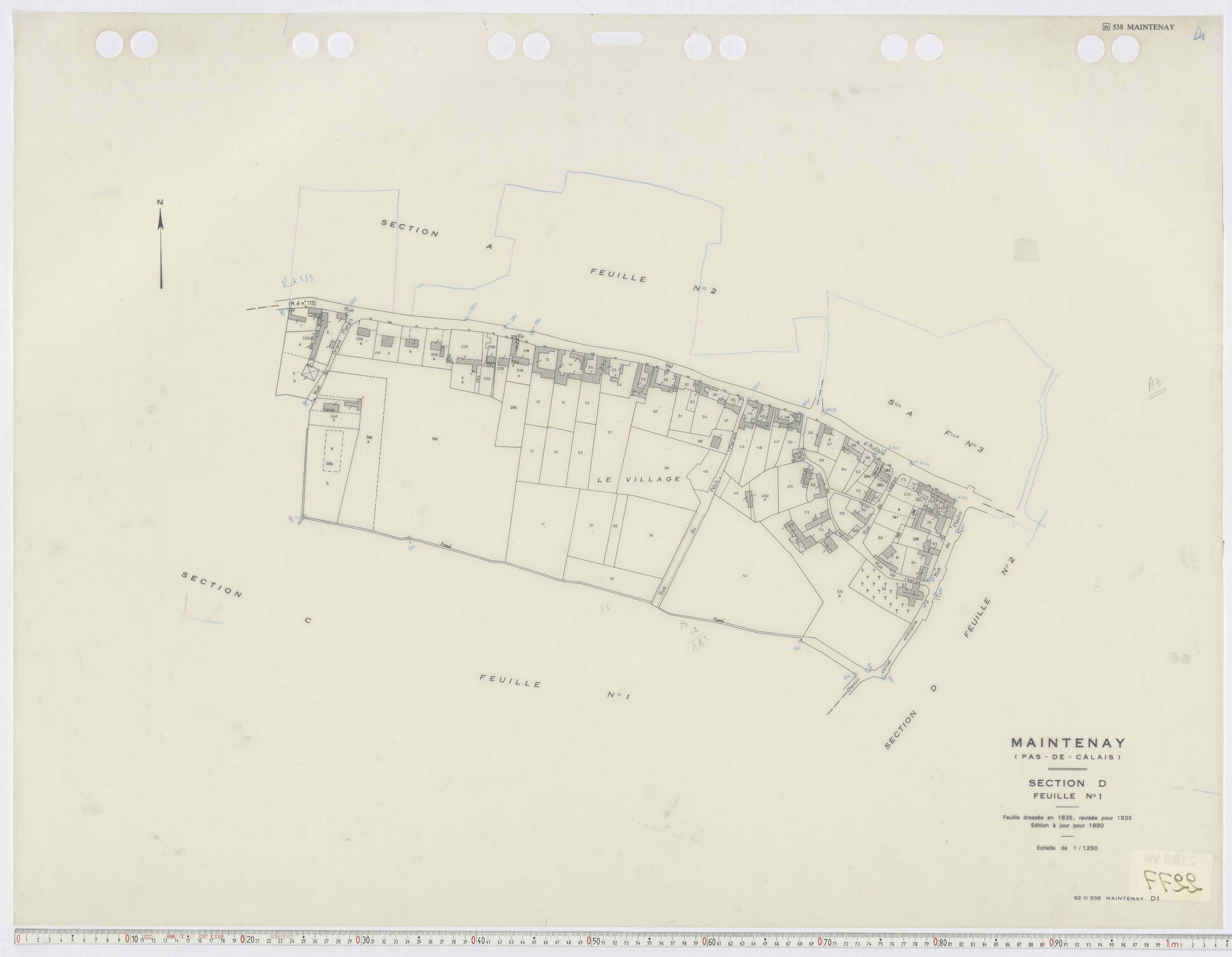 Maintenay - Section D, feuille 1.