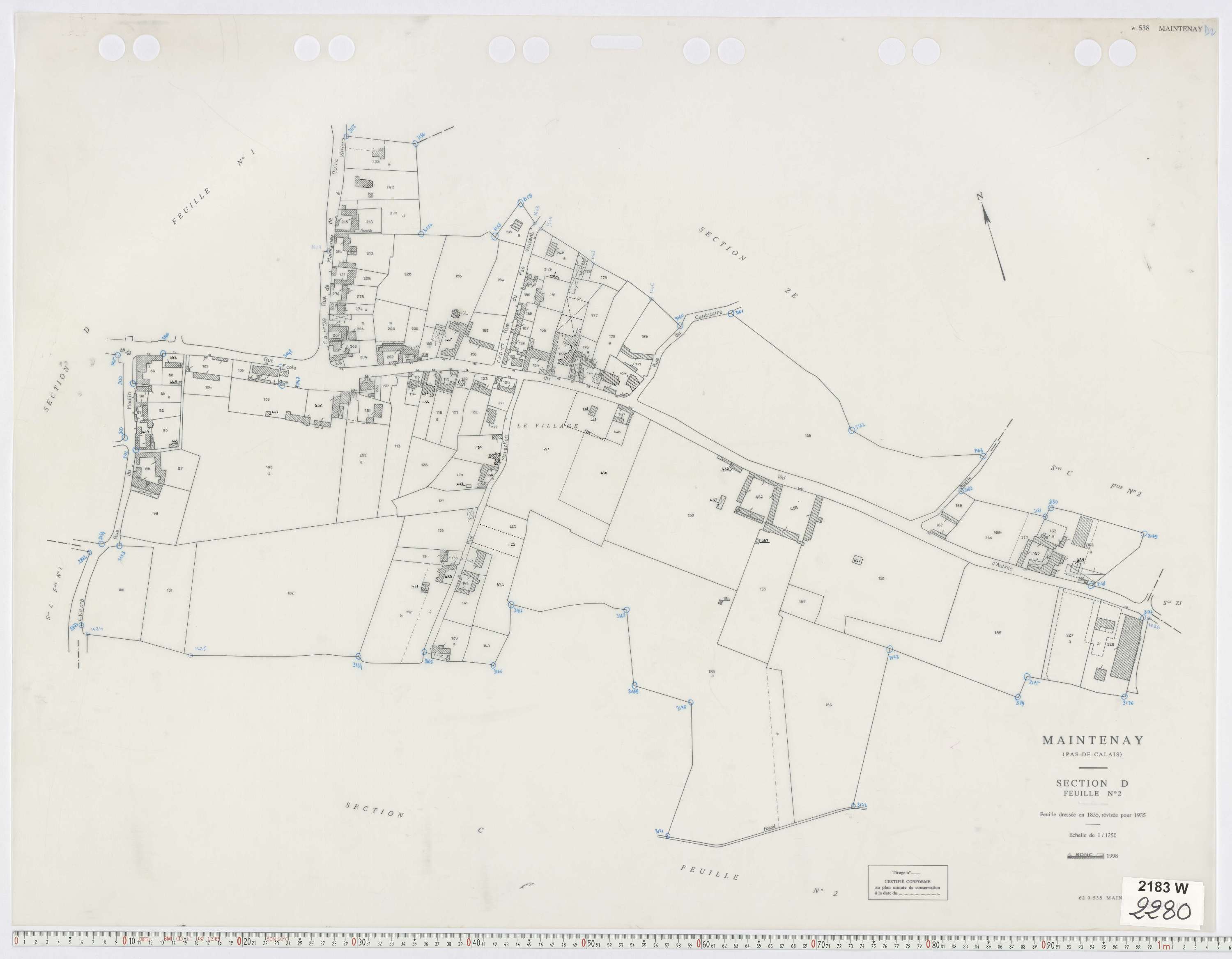 Maintenay - Section D, feuille 2.