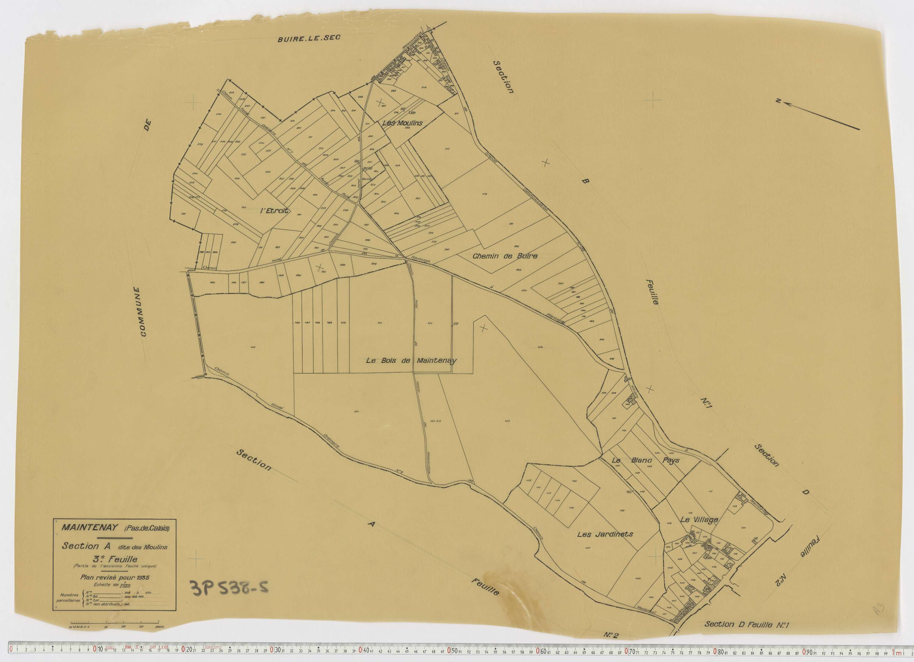 Maintenay - Section A, feuille 3.