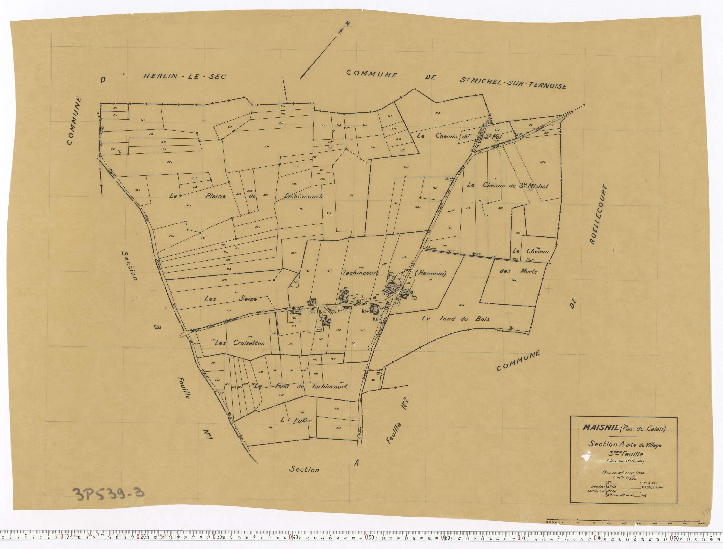 Maisnil - Section A, feuille 3.