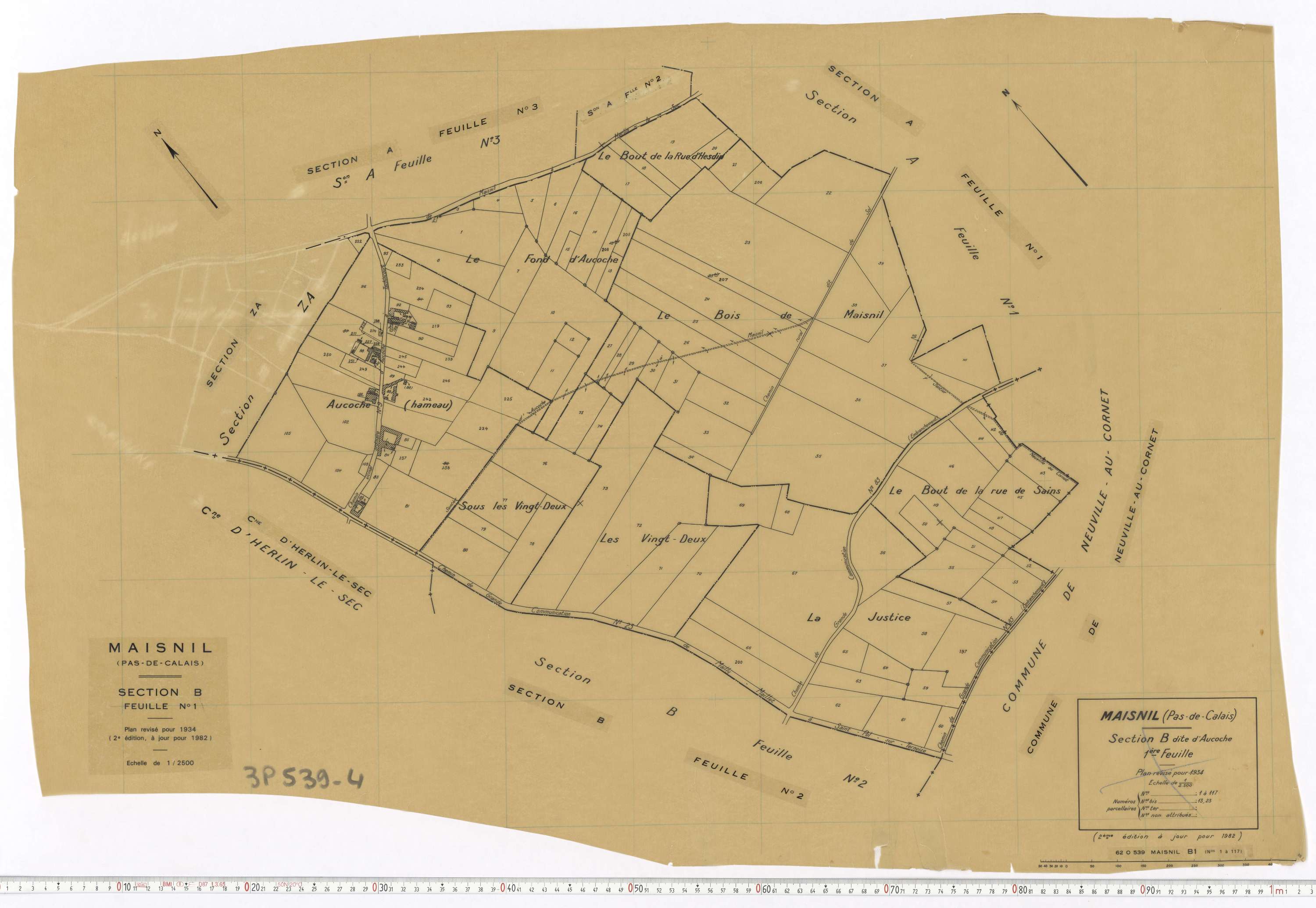 Maisnil - Section B, feuille 1.