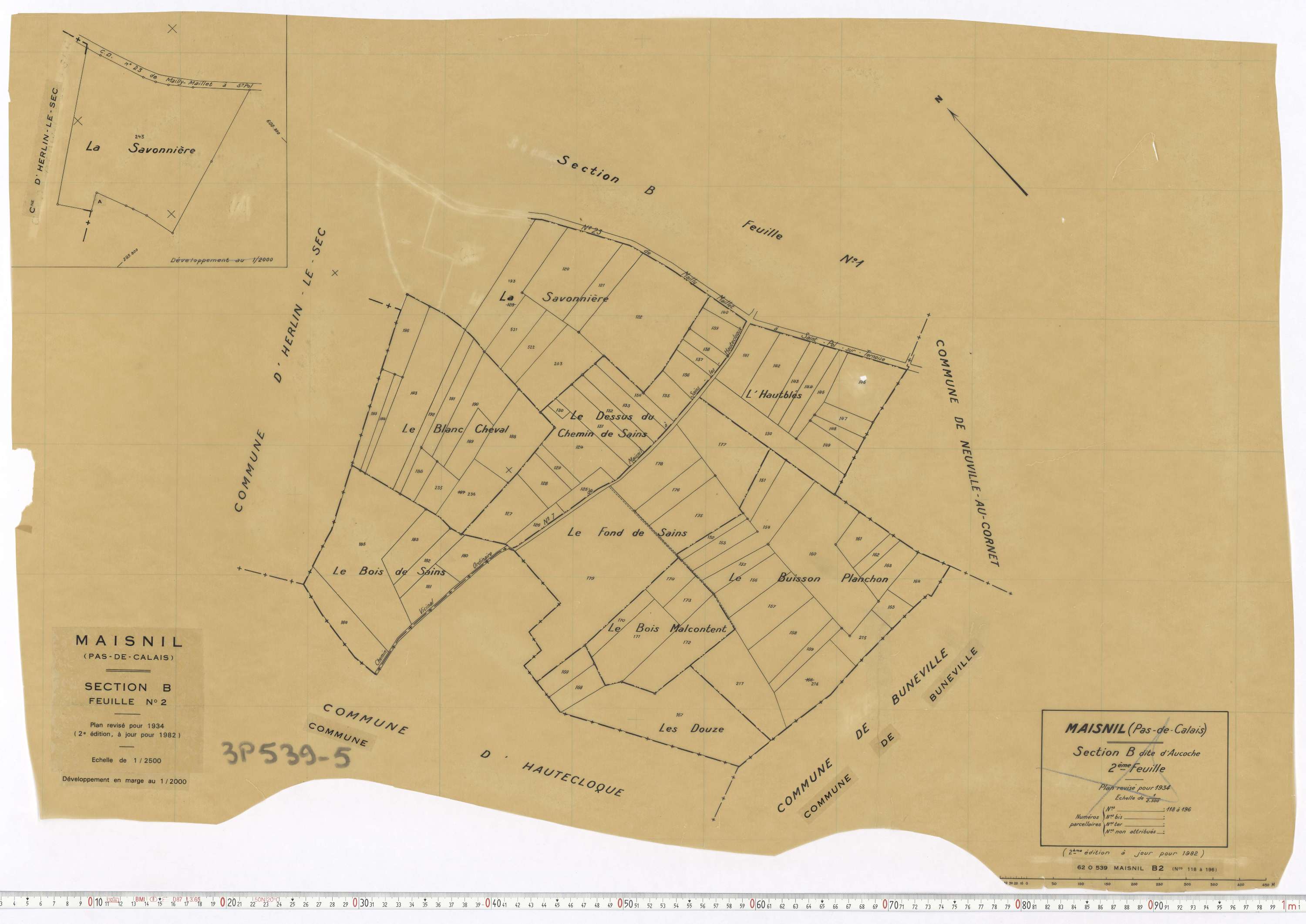 Maisnil - Section B, feuille 2.