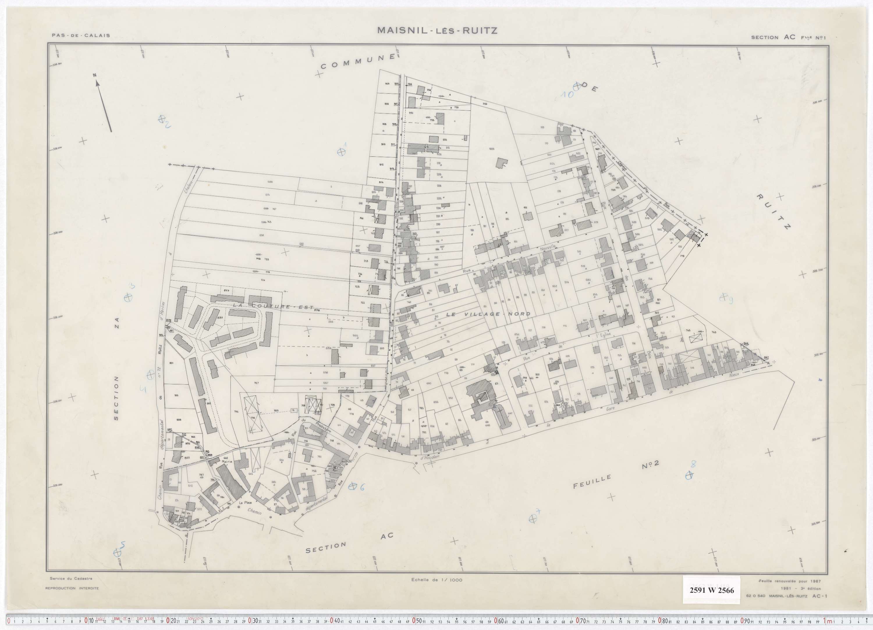 Maisnil-lès-Ruitz - Section AC, feuille 1.