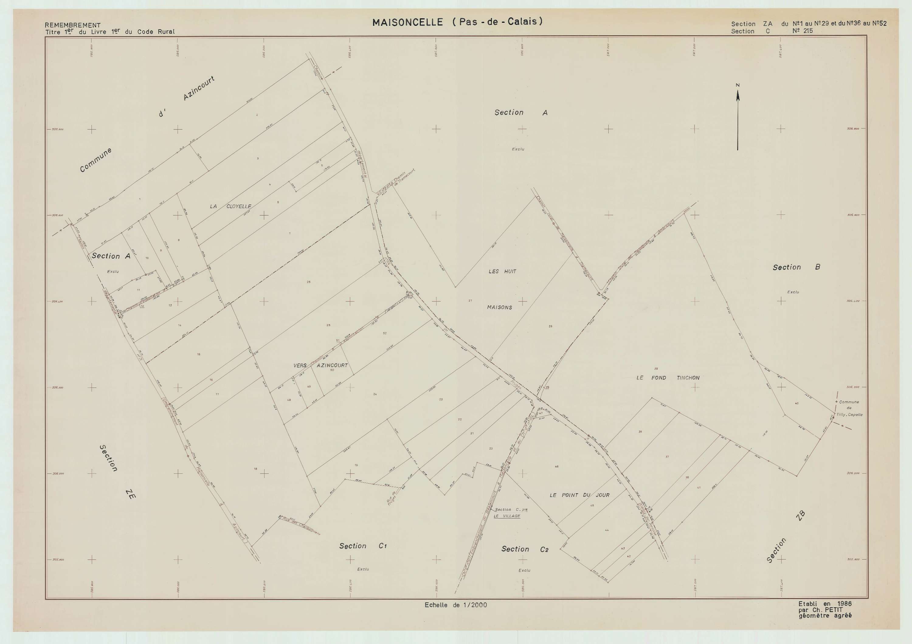Maisoncelle - Plan de remembrement : section ZA.