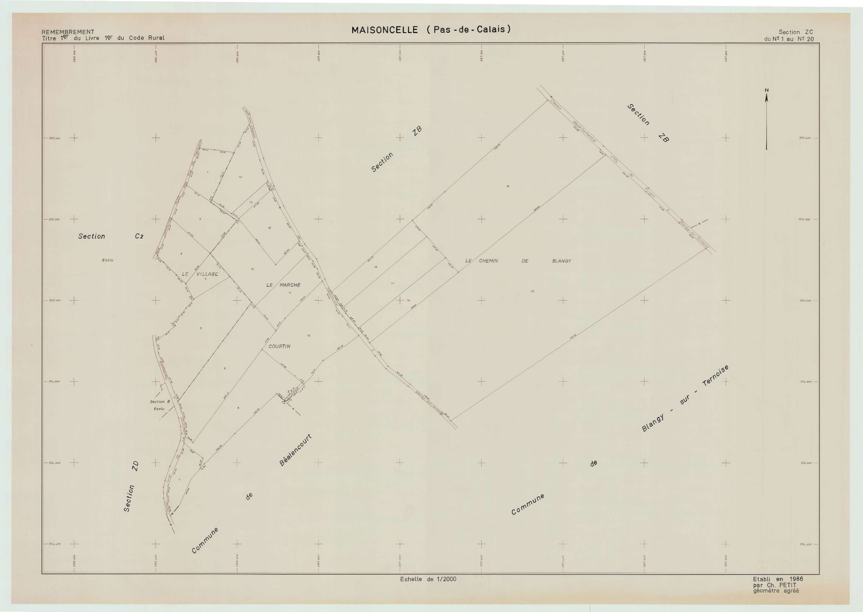 Maisoncelle - Plan de remembrement : section ZC.