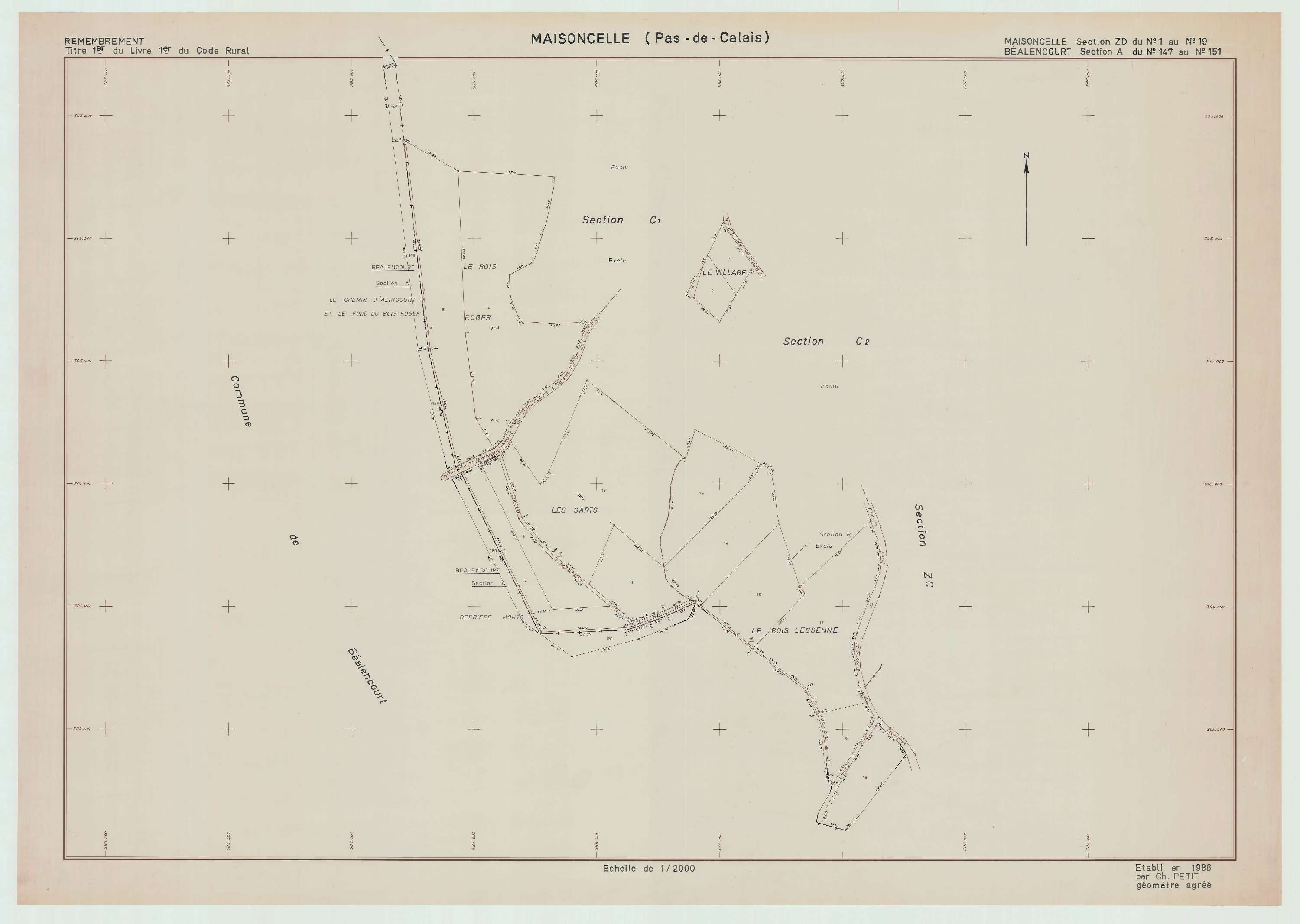 Maisoncelle - Plan de remembrement : section ZD.
