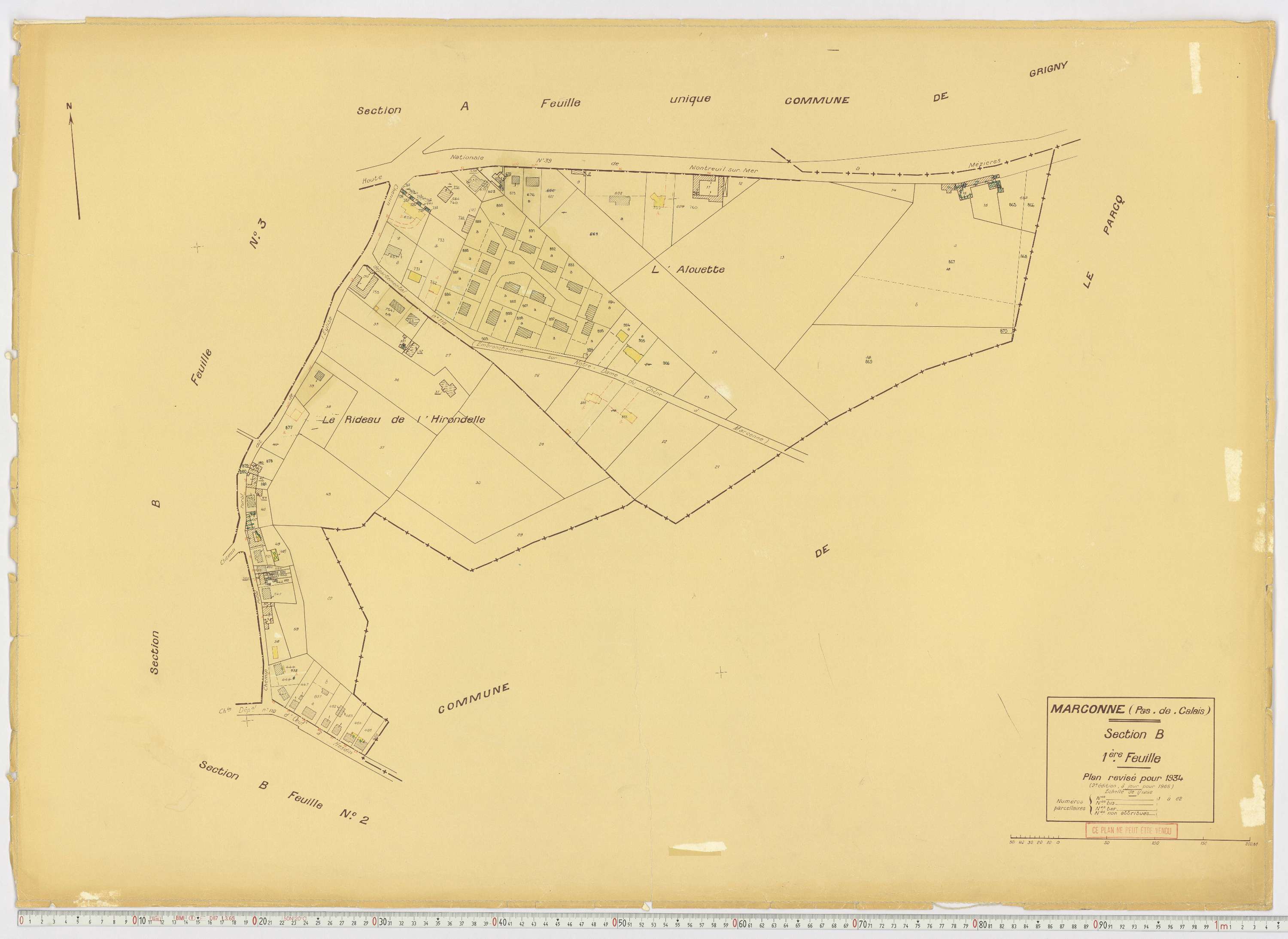 Marconne - Section B, feuille 1.