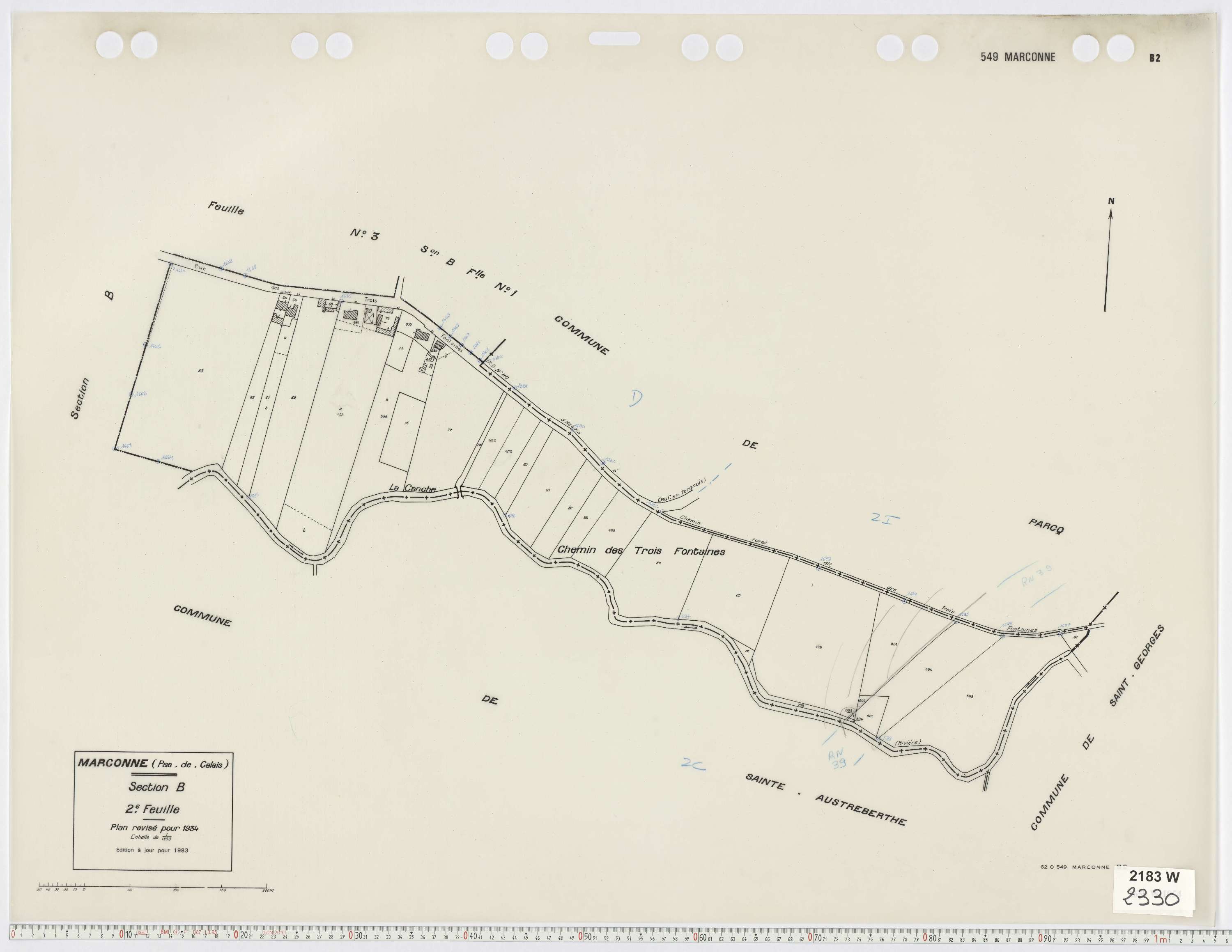 Marconne - Section B, feuille 2.