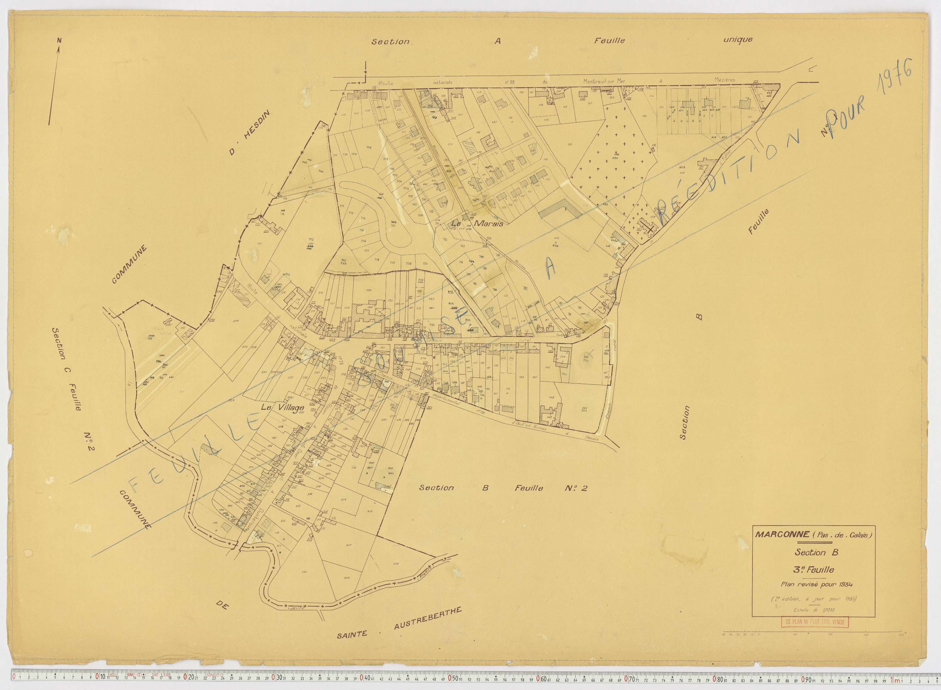 Marconne - Section B, feuille 3.