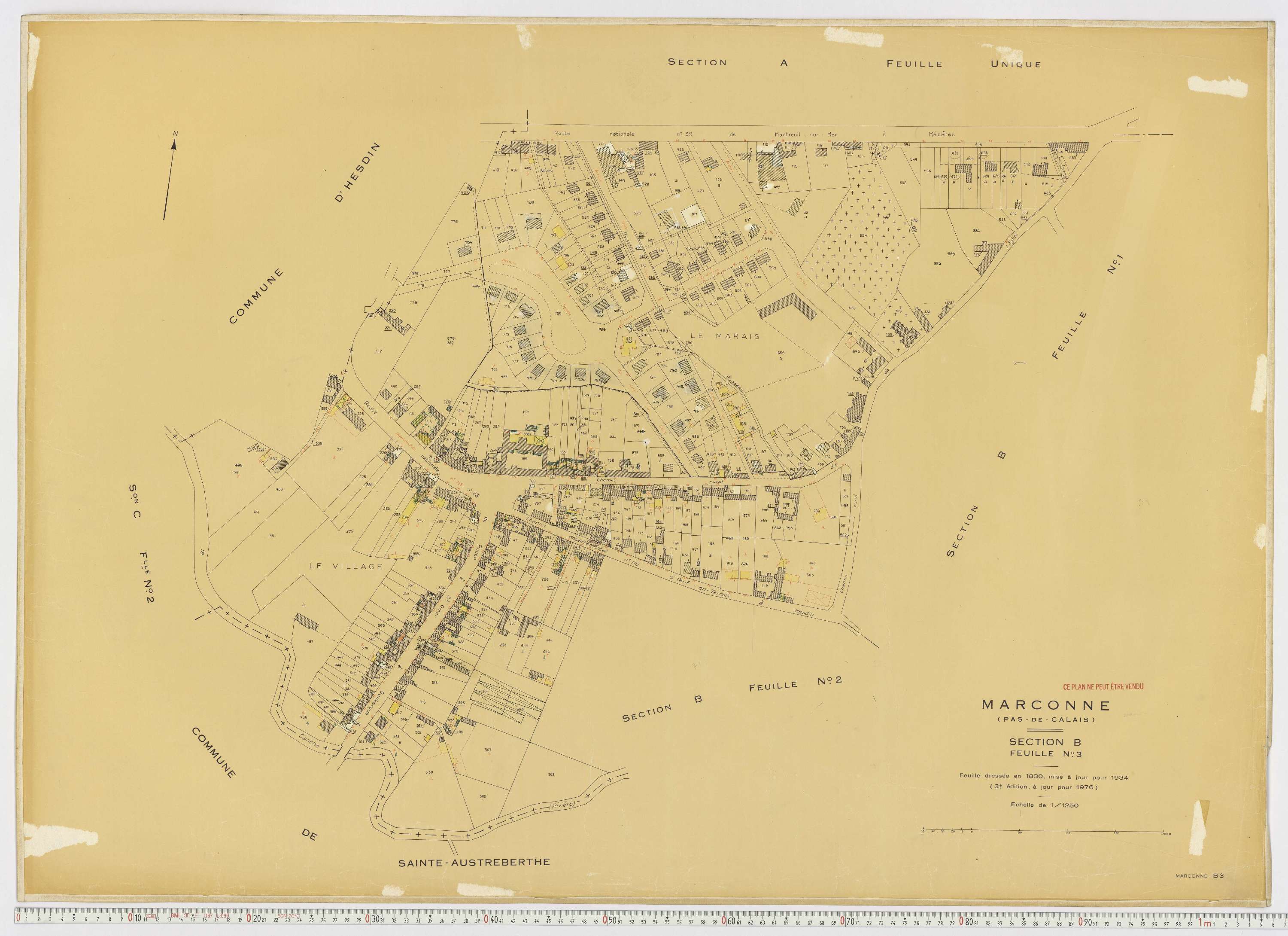 Marconne - Section B, feuille 3.