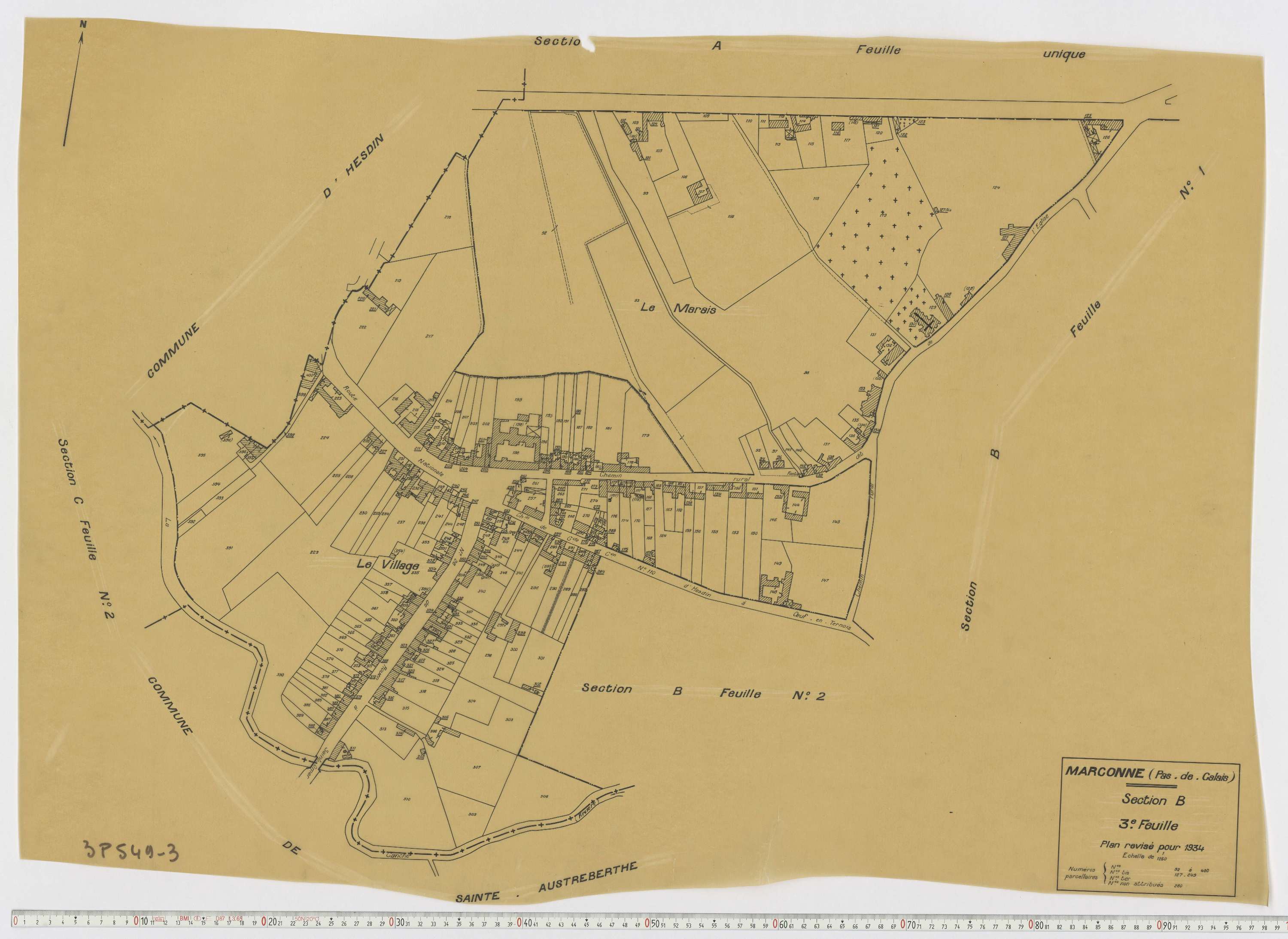 Marconne - Section B, feuille 3.