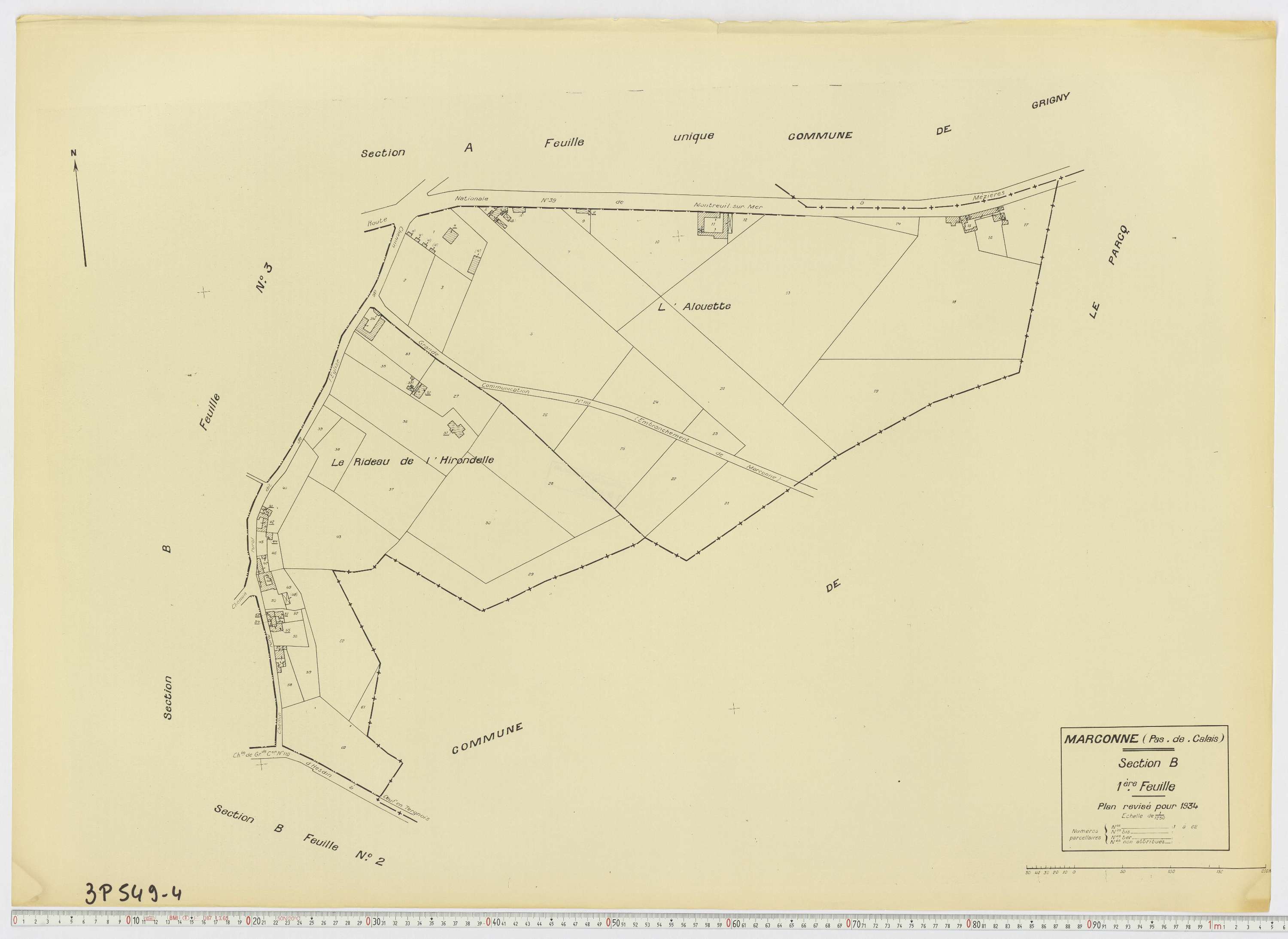 Marconne - Section B, feuille 1.