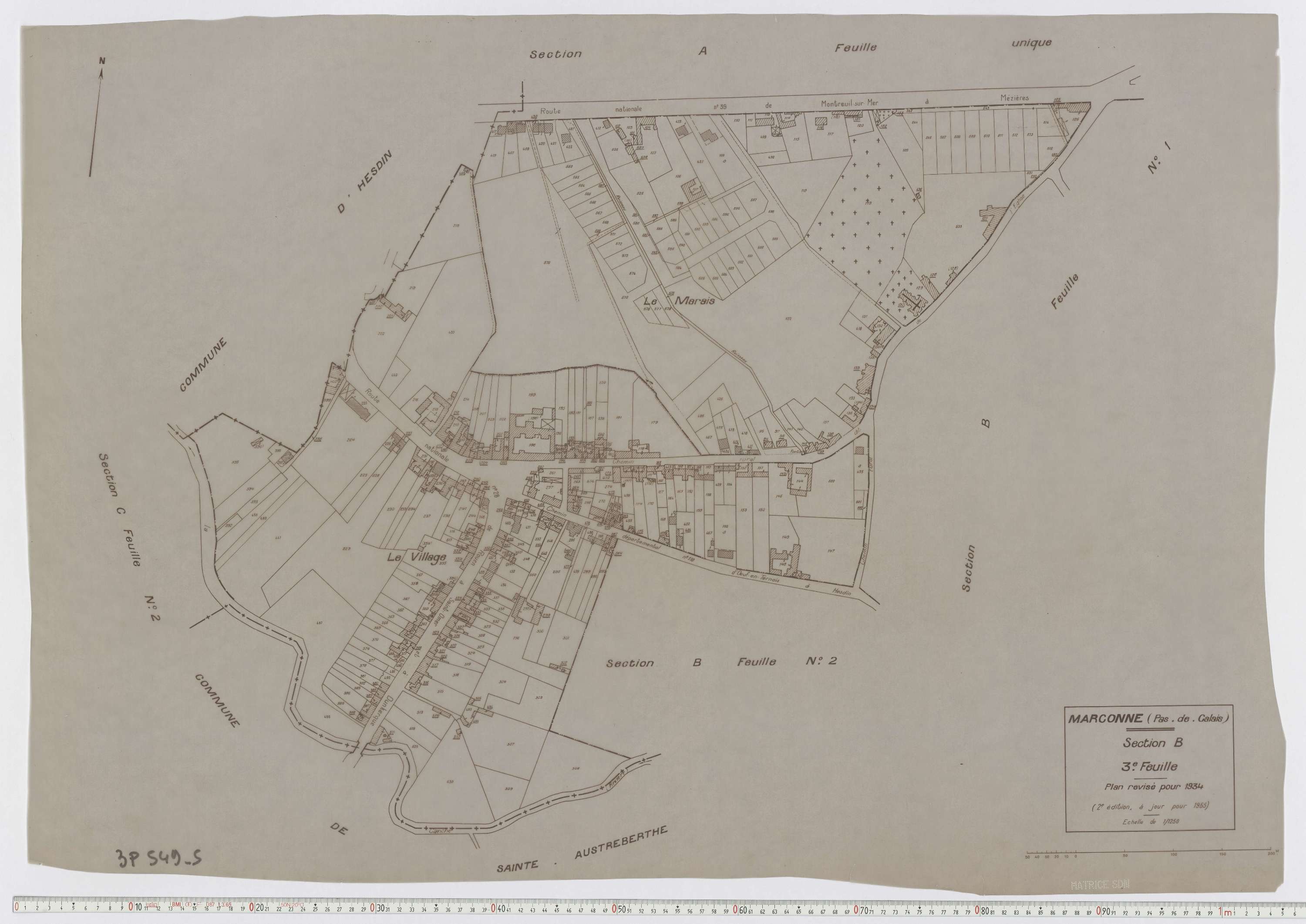 Marconne - Section B, feuille 3.
