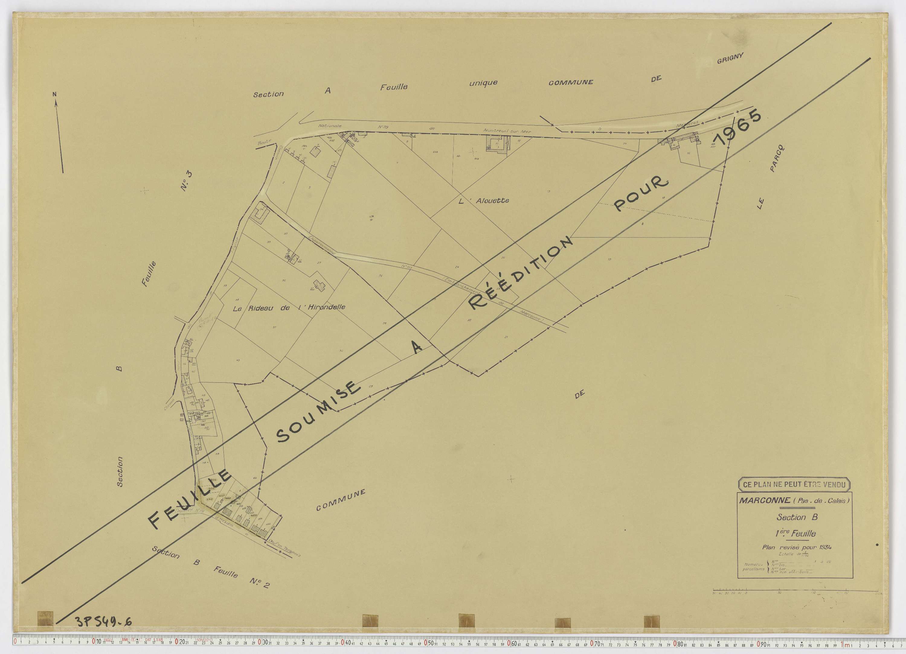Marconne - Section B, feuille 1.