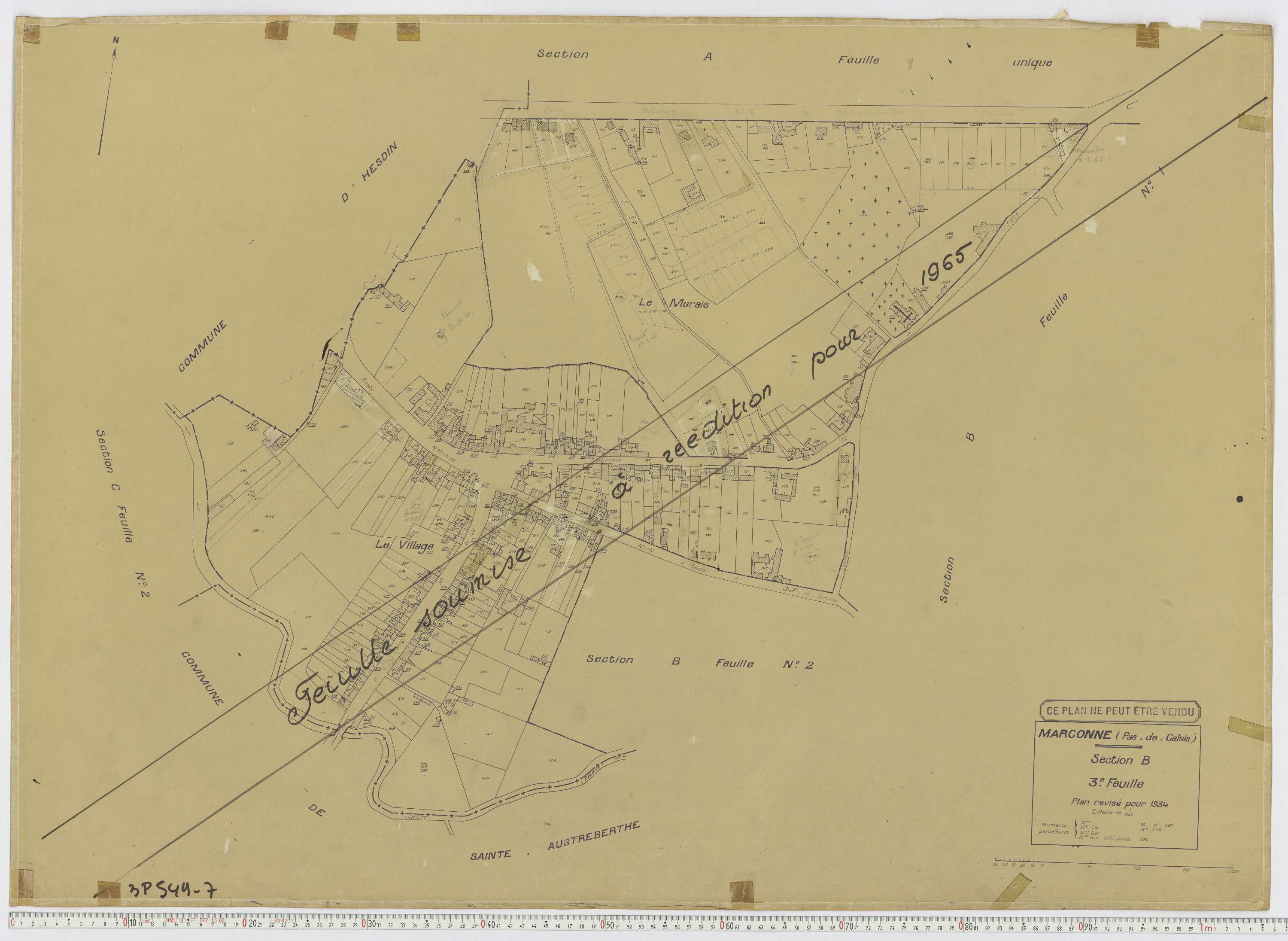 Marconne - Section B, feuille 3.