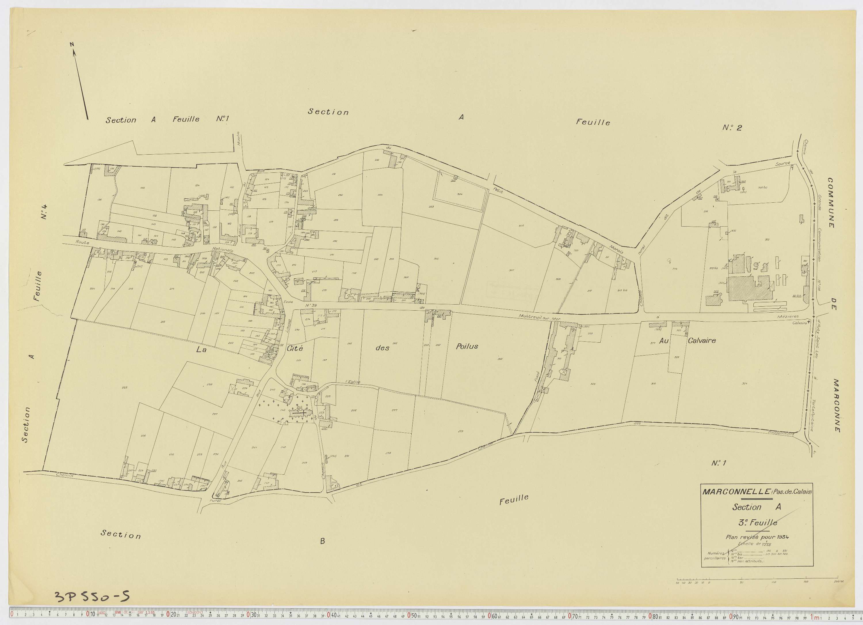 Marconne - Section A, feuille 3.
