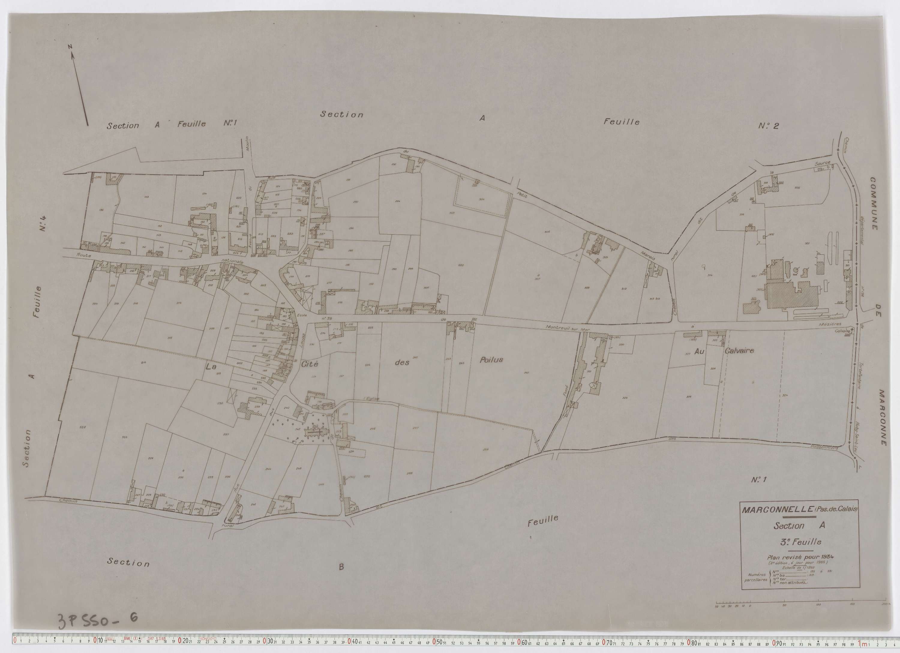 Marconne - Section A, feuille 3.