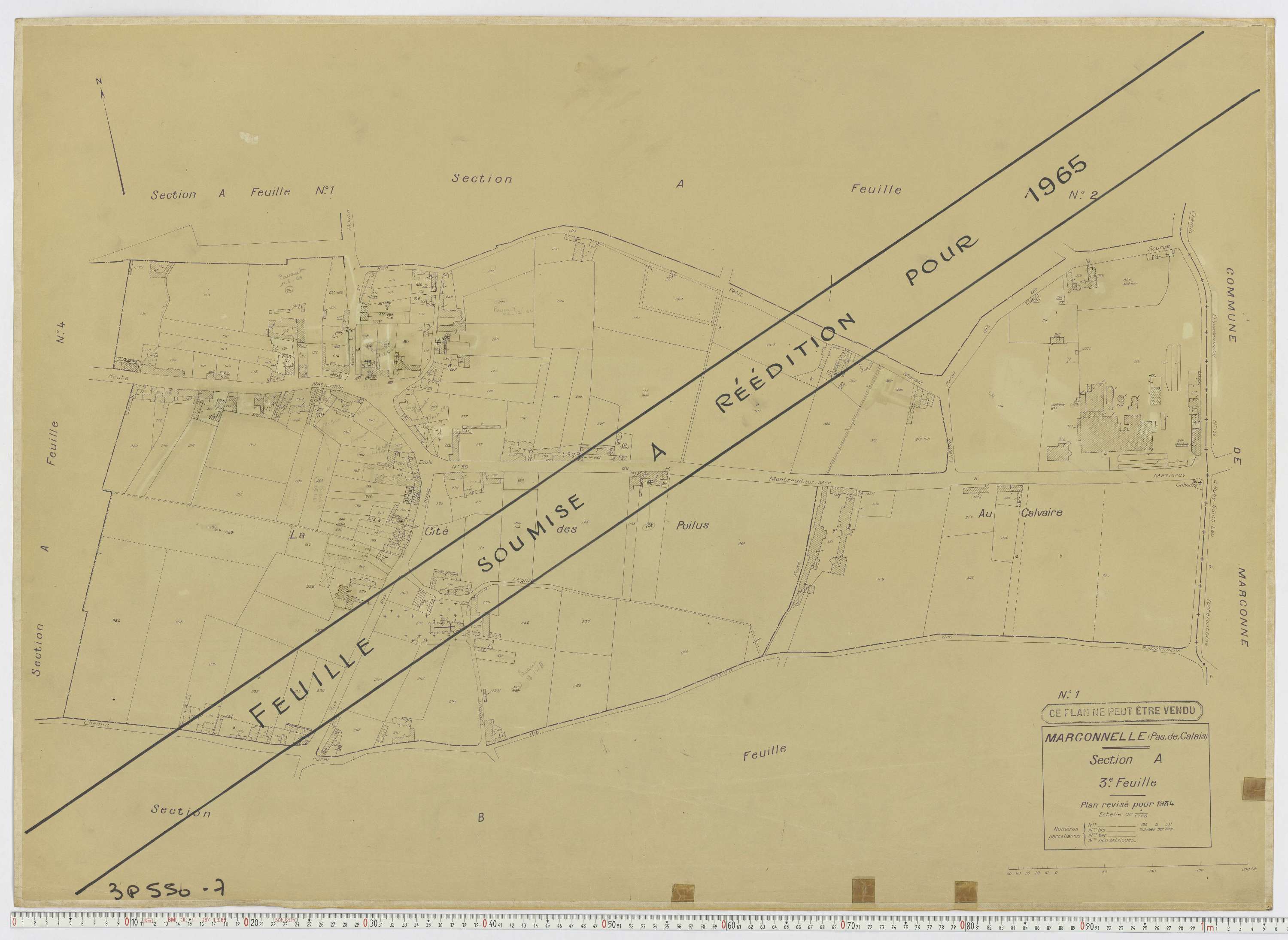 Marconne - Section A, feuille 3.