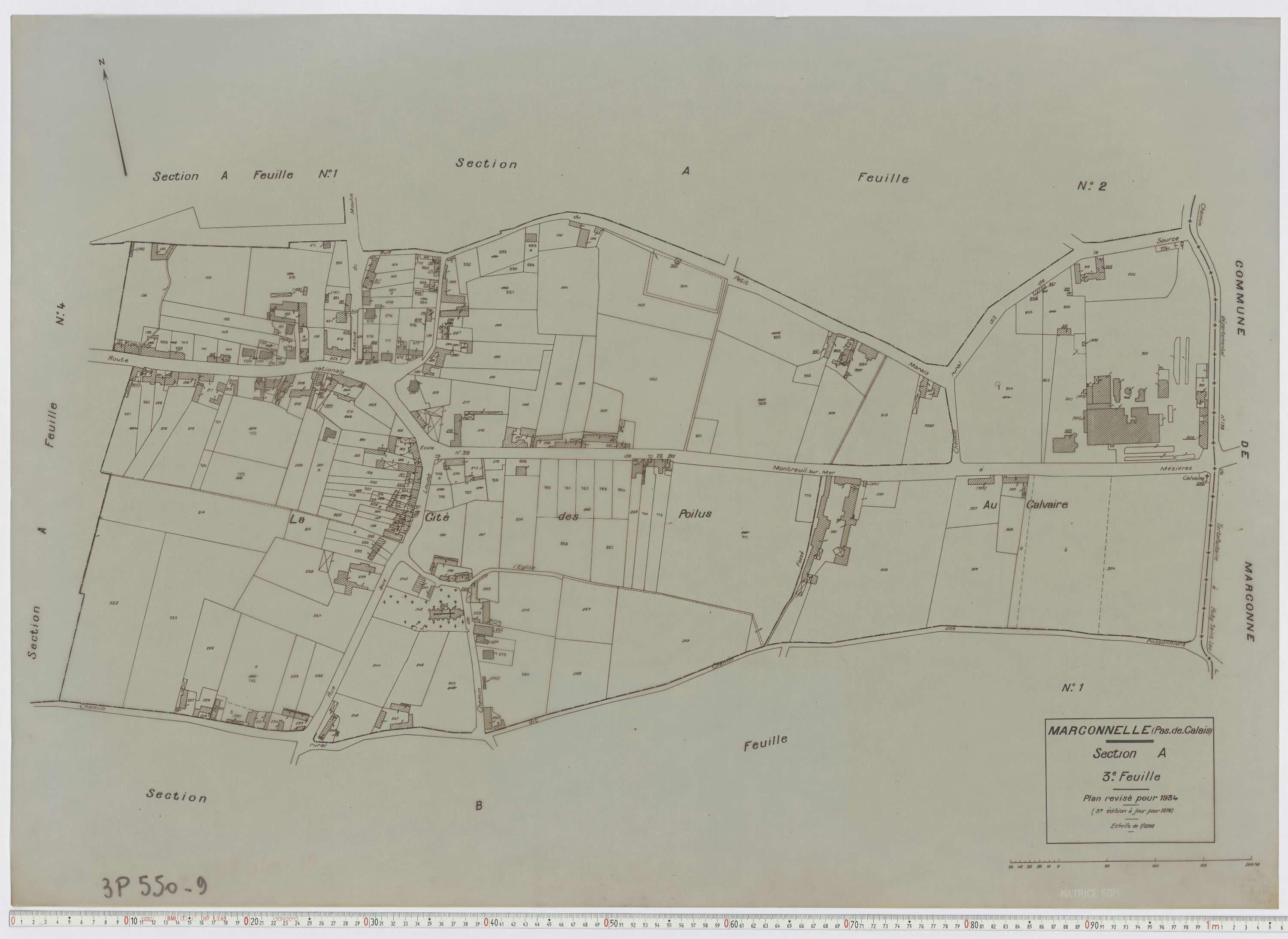 Marconne - Section A, feuille 3.