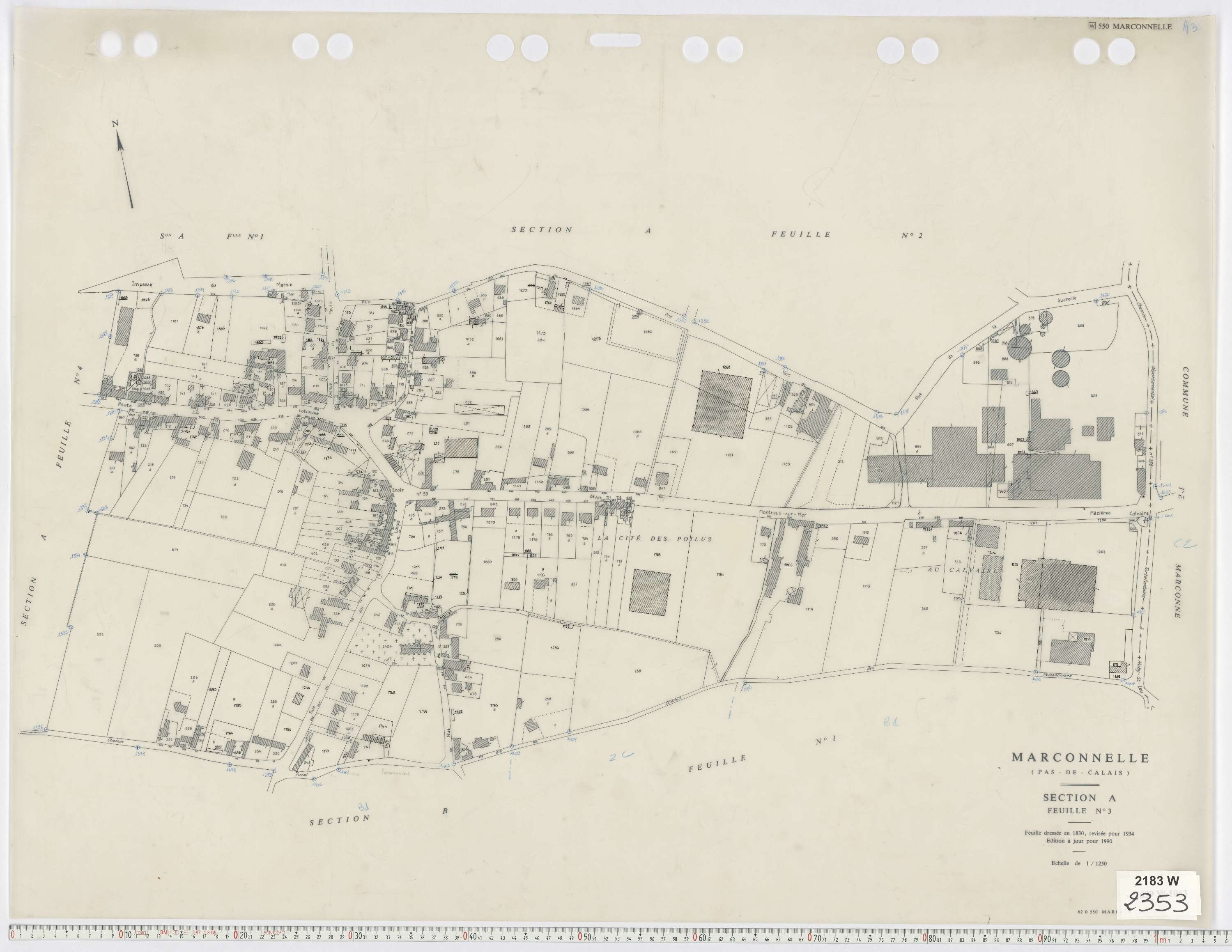 Marconnelle - Section A, feuille 3.