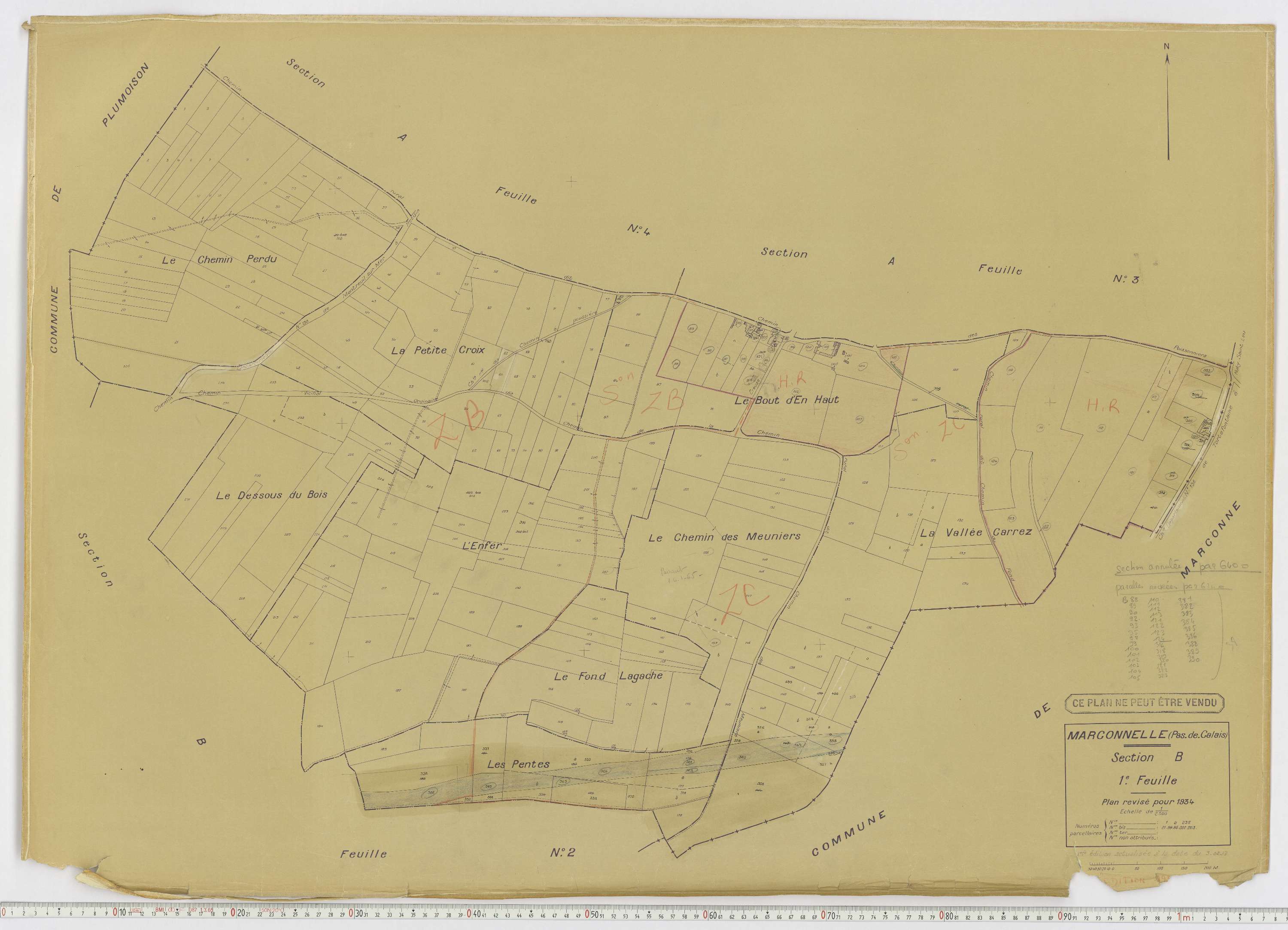 Marconnelle - Section B, feuille 1.