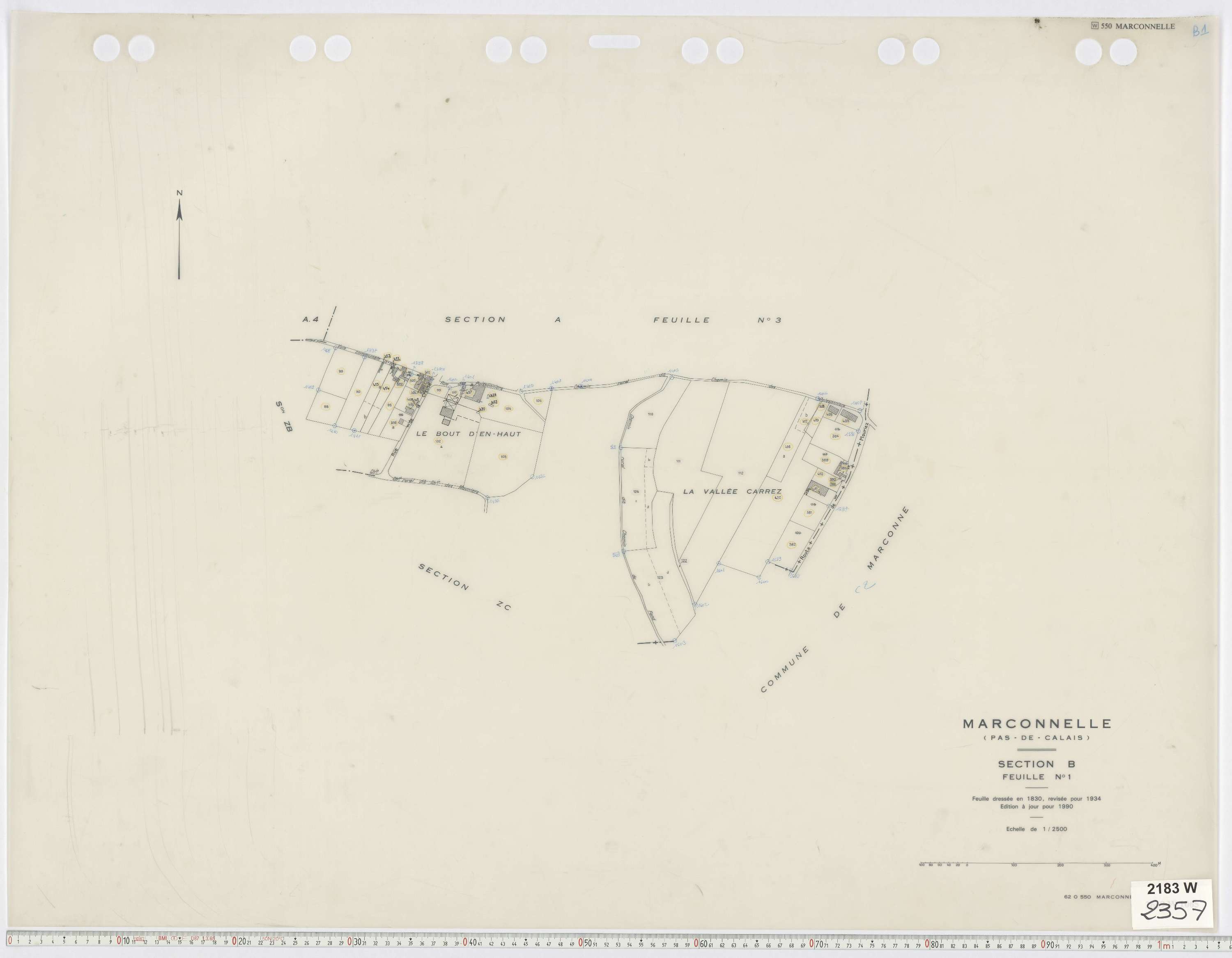 Marconnelle - Section B, feuille 1.