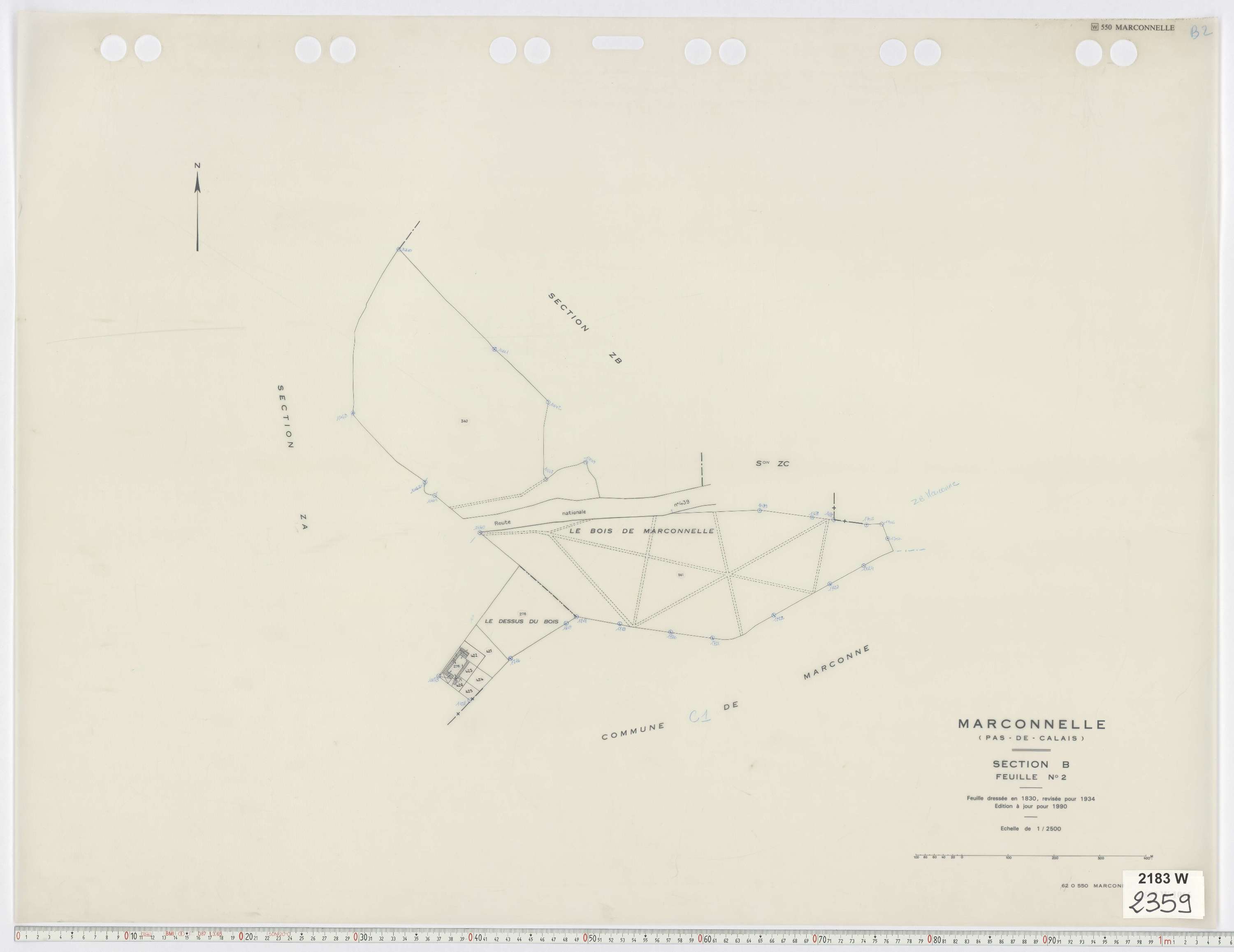 Marconnelle - Section B, feuille 2.