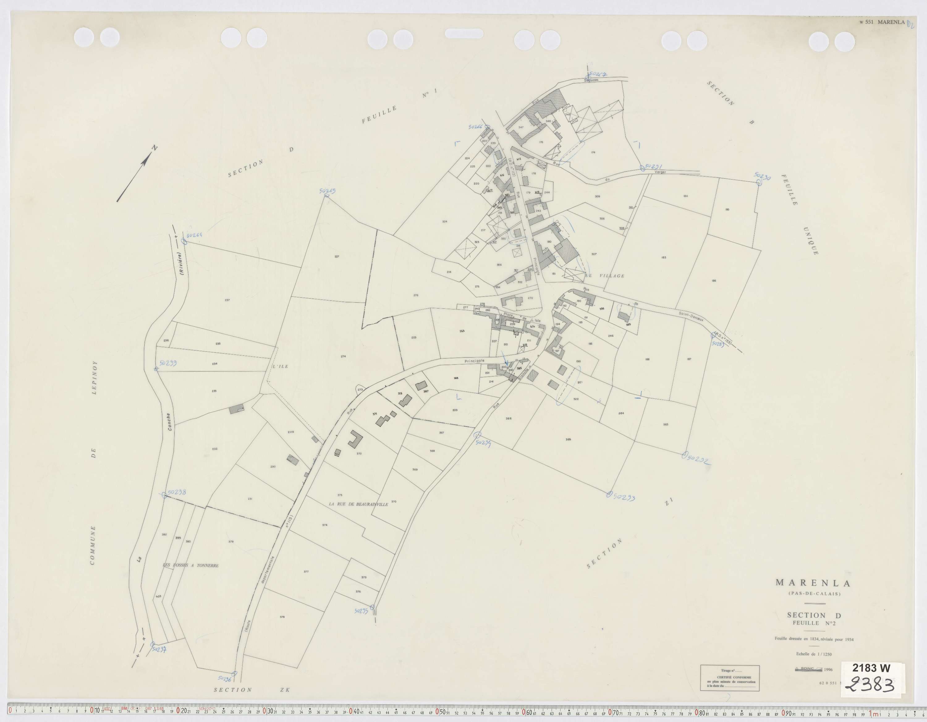 Marenla - Section D, feuille 1.