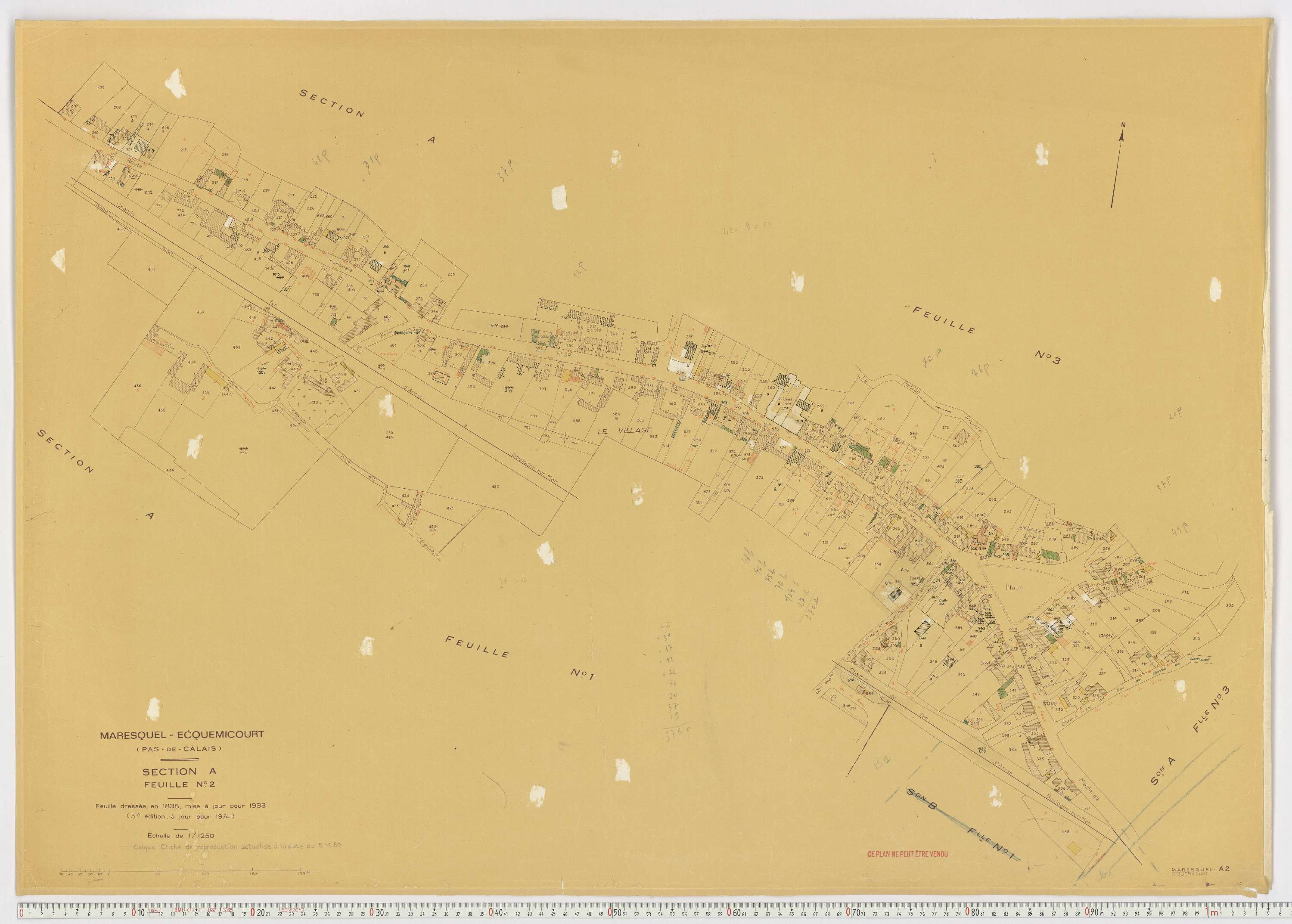 Maresquel-Ecquemicourt - Section A, feuille 2.