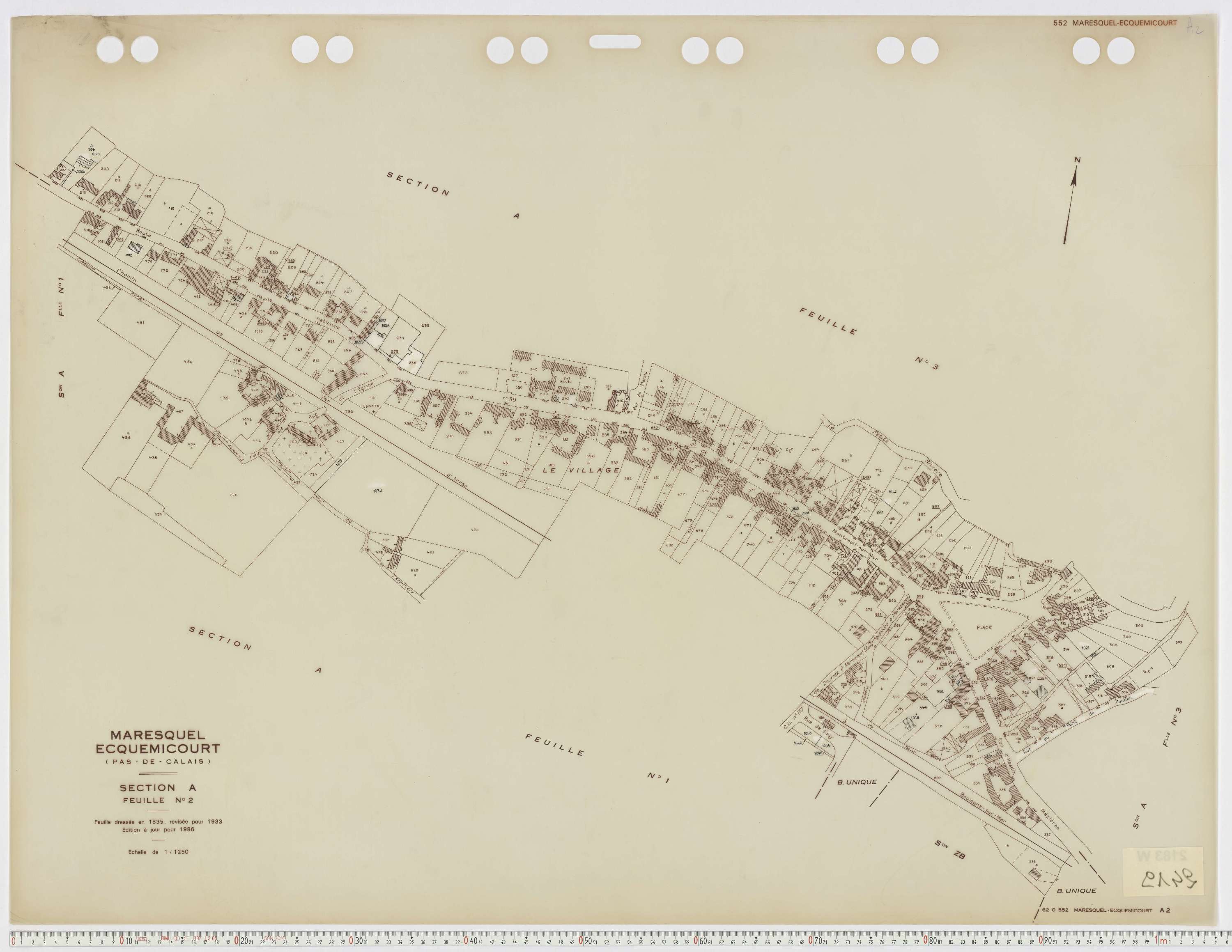 Maresquel-Ecquemicourt - Section A, feuille 2.