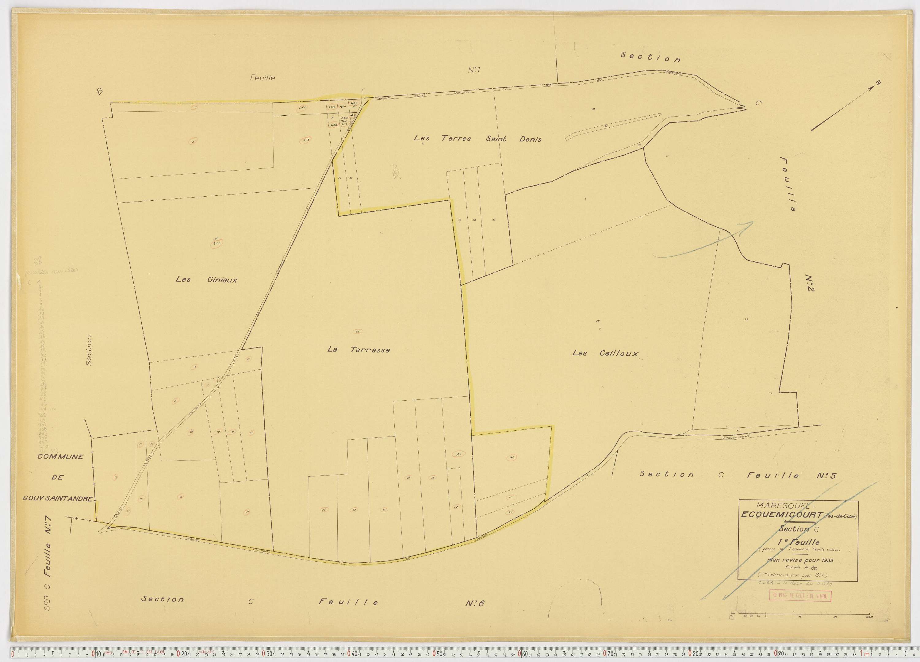 Maresquel-Ecquemicourt - Section C, feuille 1.