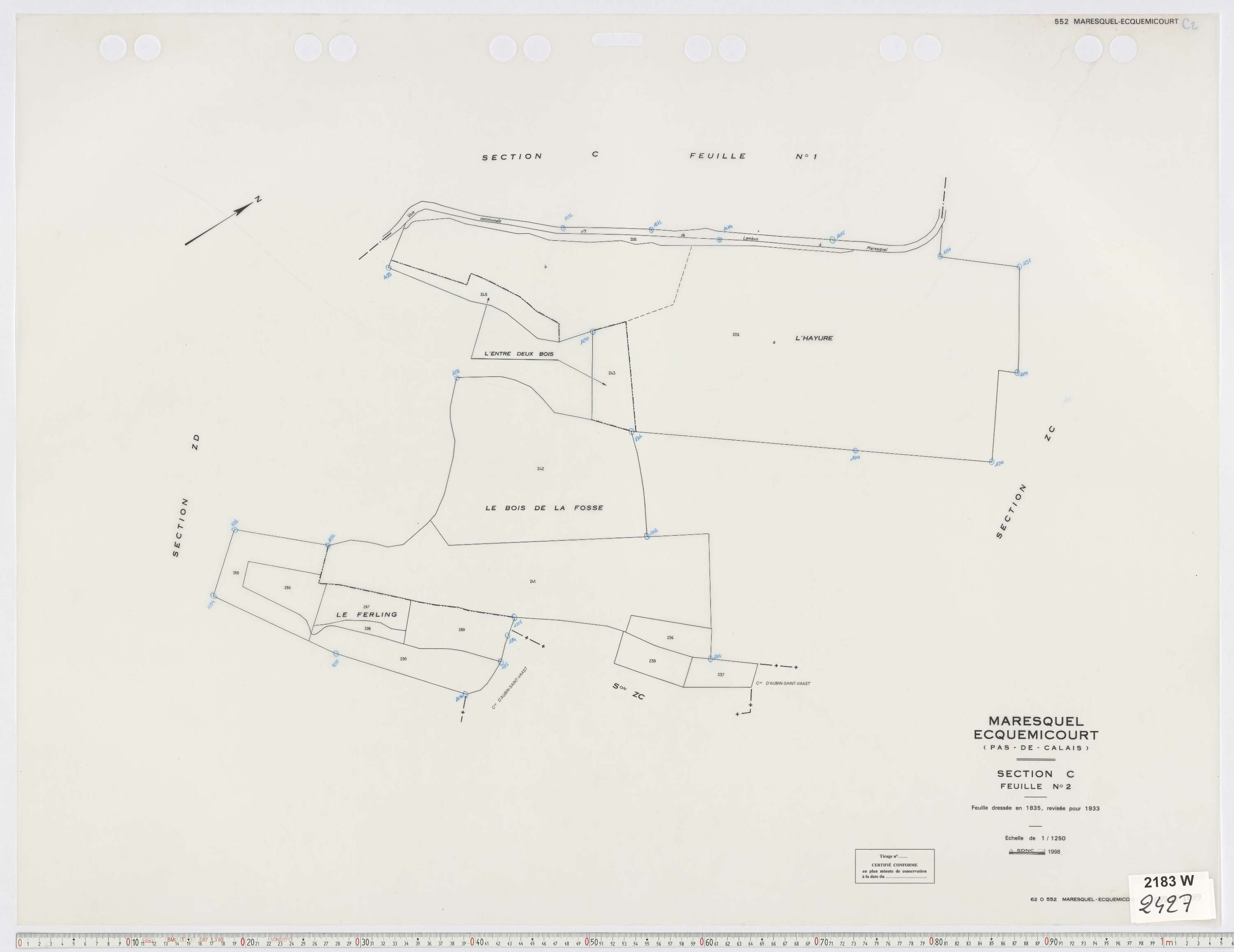 Maresquel-Ecquemicourt - Section C, feuille 2.