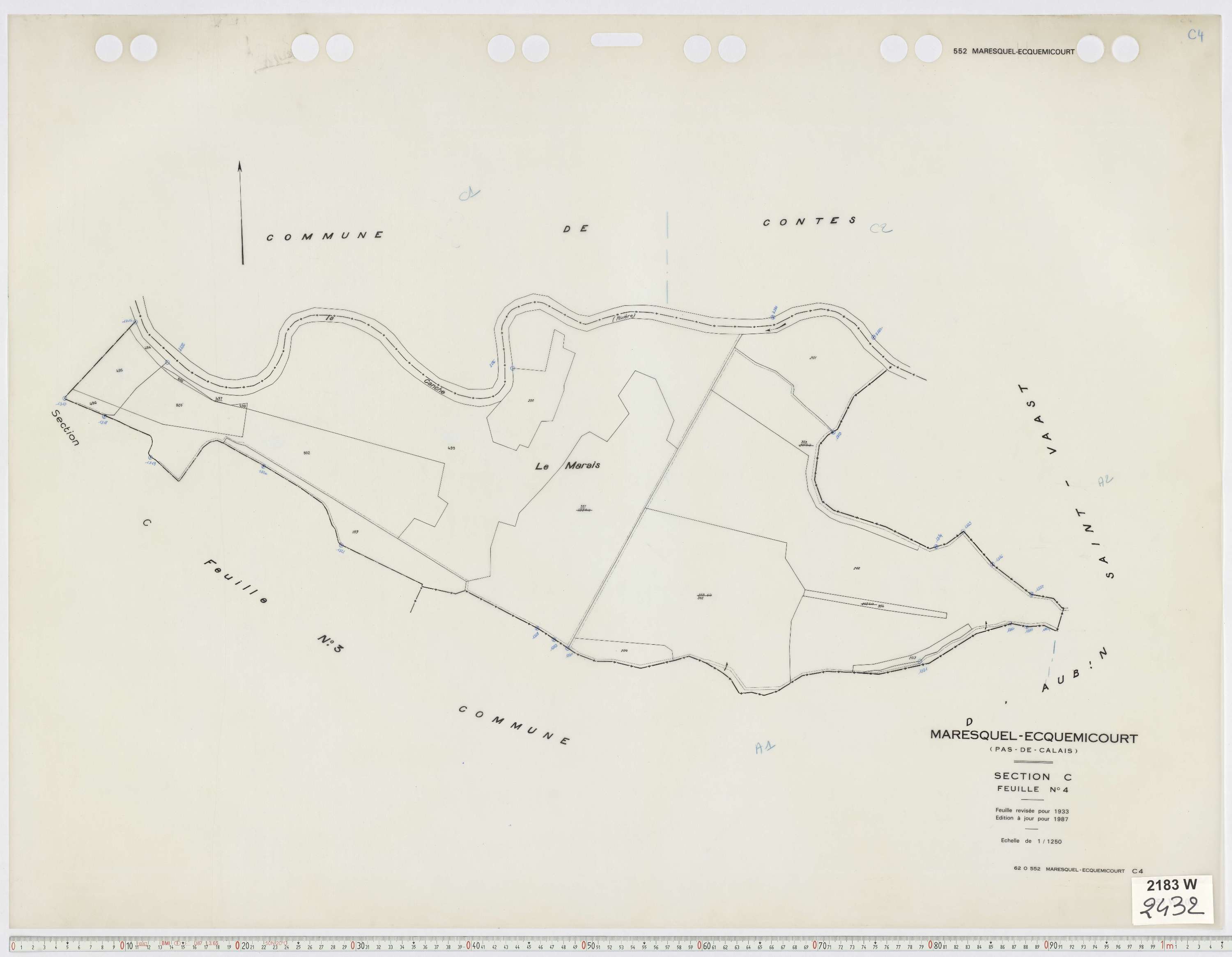 Maresquel-Ecquemicourt - Section C, feuille 4.