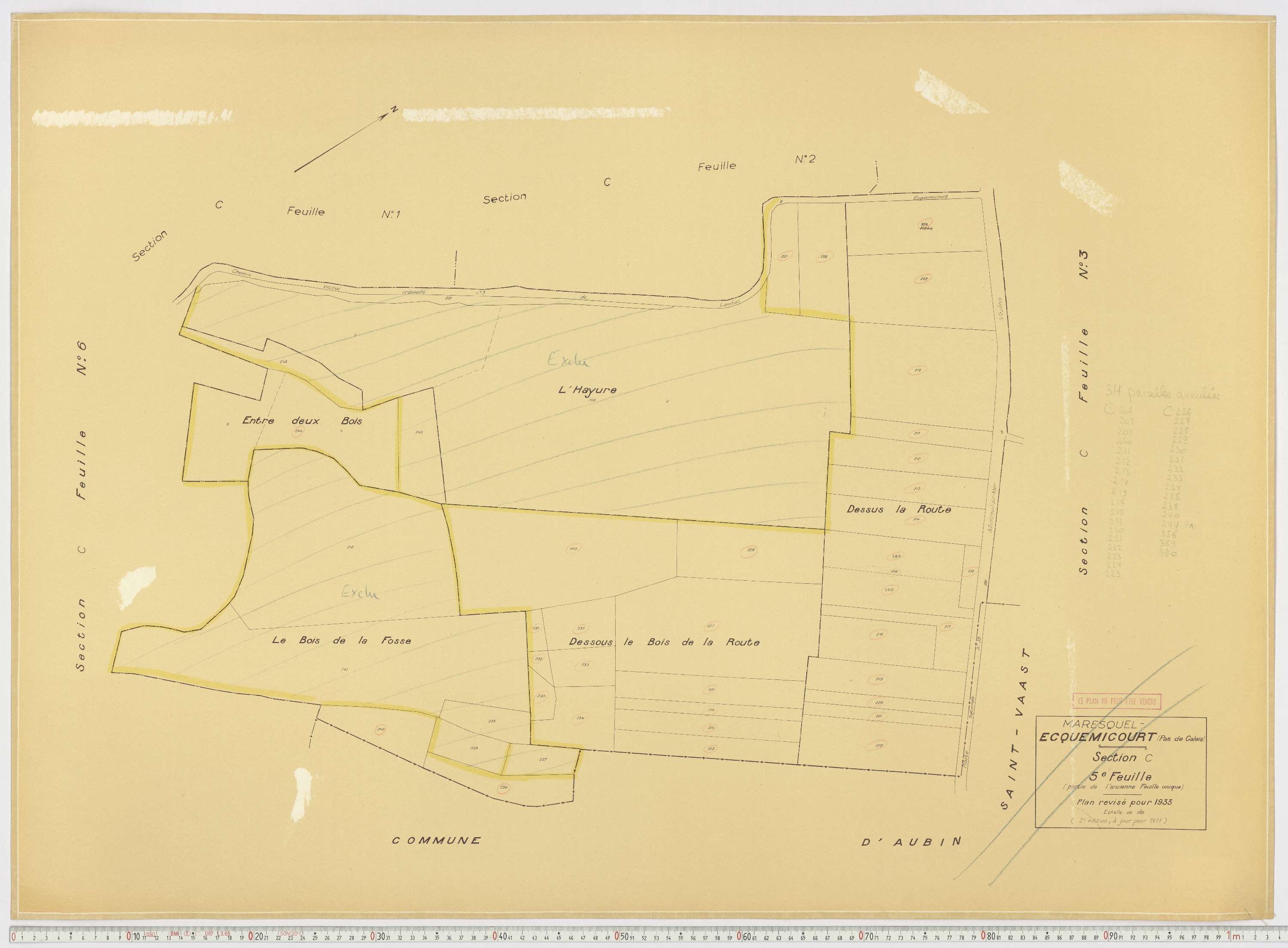 Maresquel-Ecquemicourt - Section C, feuille 5.