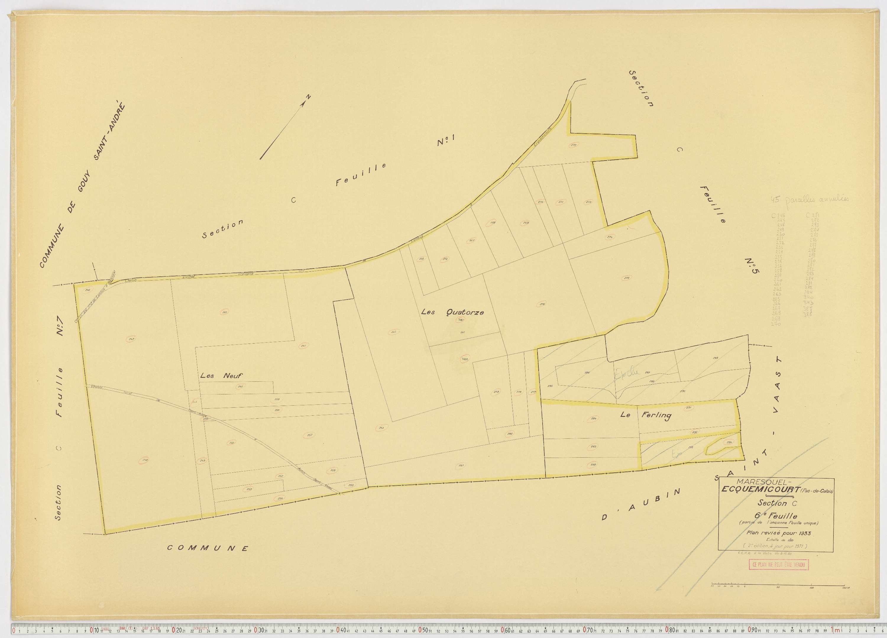 Maresquel-Ecquemicourt - Section C, feuille 6.