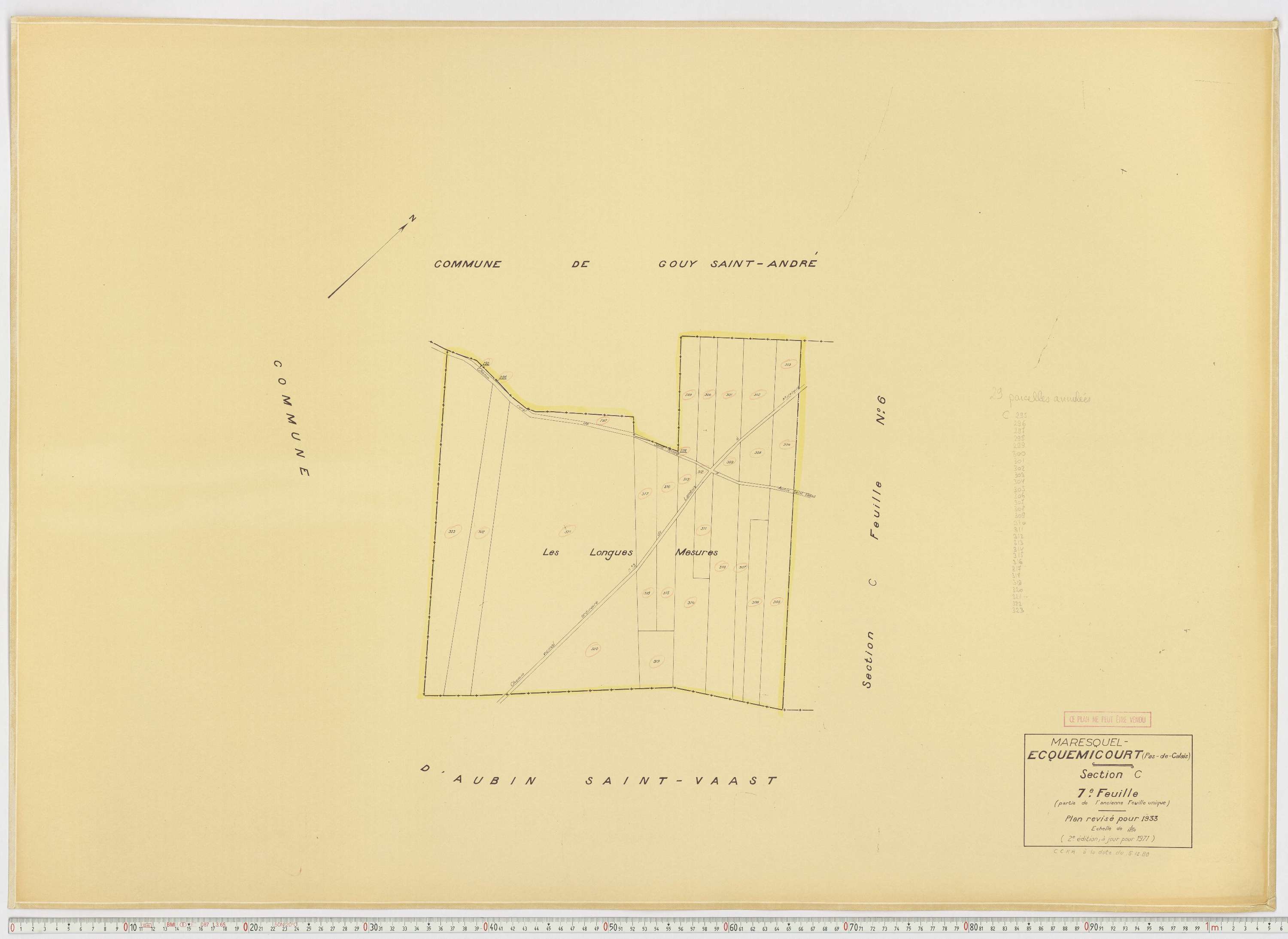 Maresquel-Ecquemicourt - Section C, feuille 7.