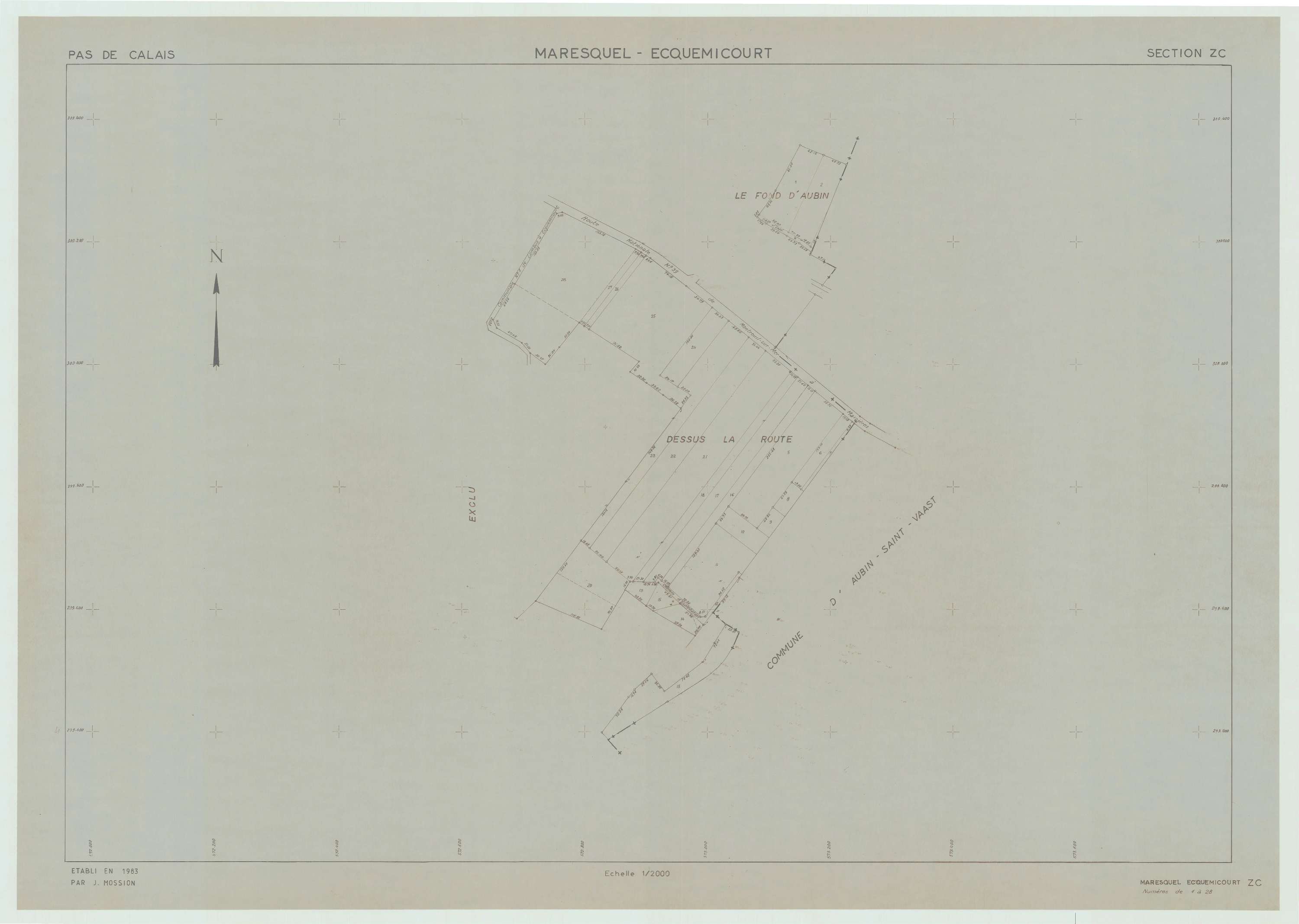 Maresquel-Ecquemicourt - Plan de remembrement : section ZC.