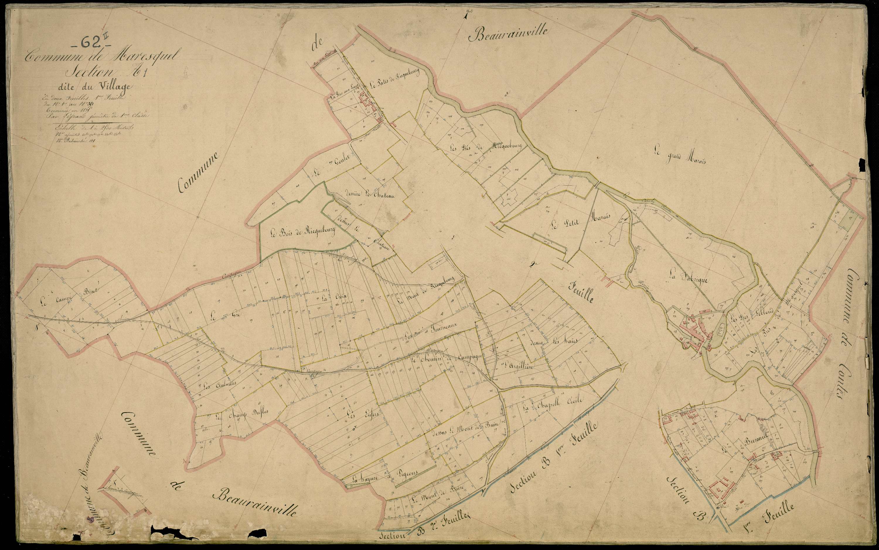 Maresquel-Ecquemicourt - Section A, 1re feuille
