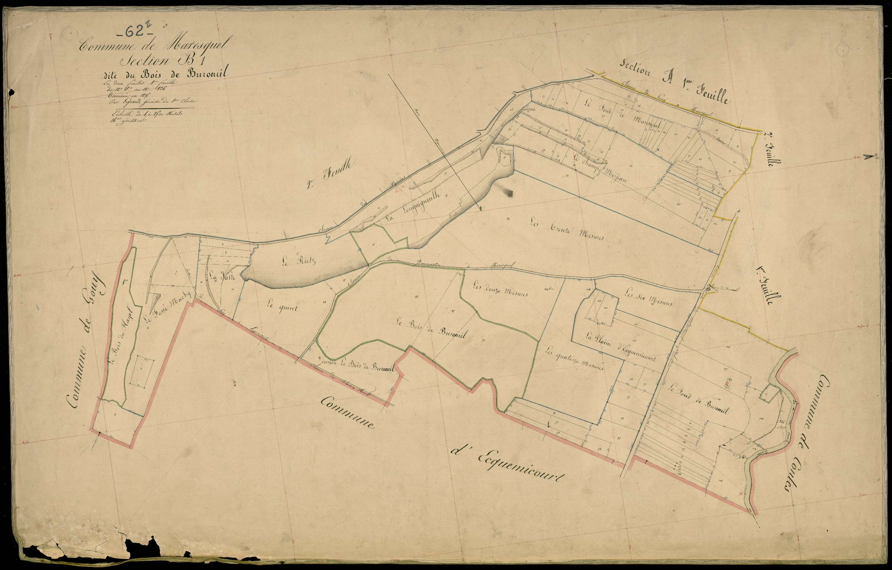 Maresquel-Ecquemicourt - Section B, 1re feuille