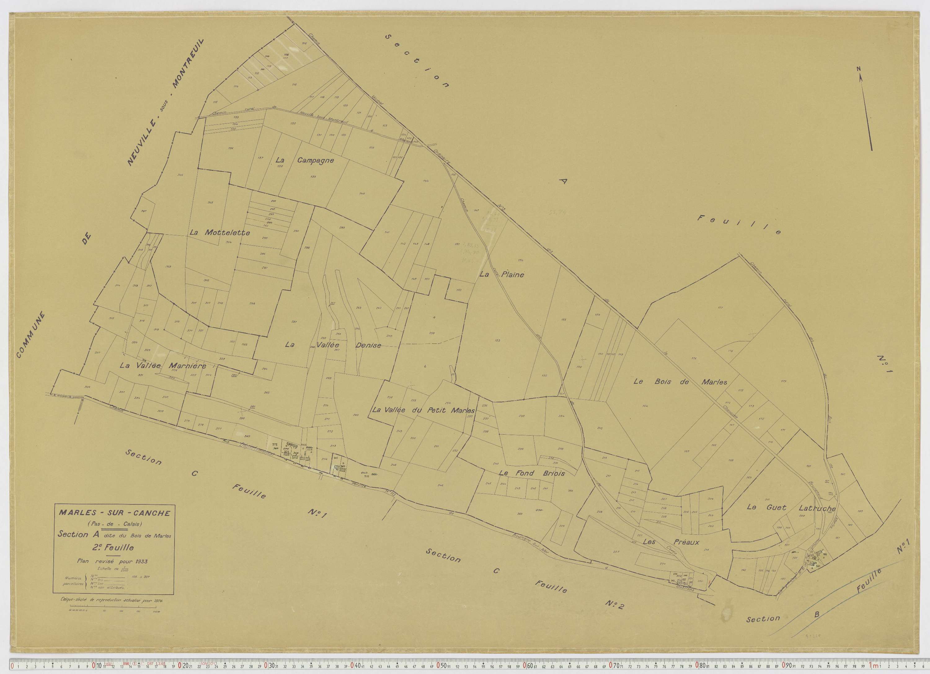 Marles-sur-Canche - Section A, feuille 2.