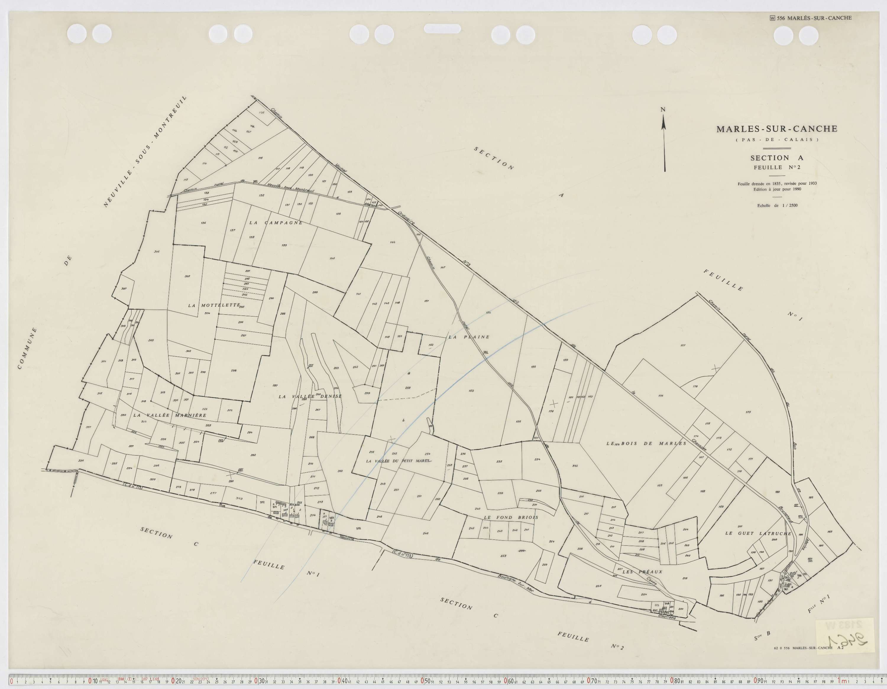 Marles-sur-Canche - Section A, feuille 2.